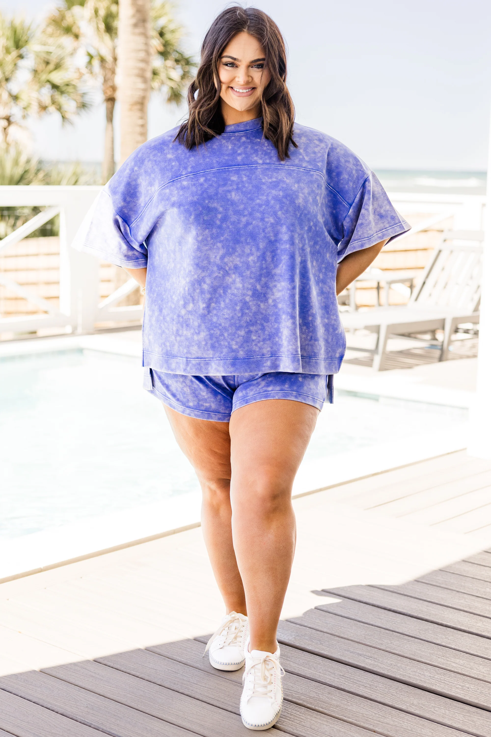 Easygoing Washed Shorts, Blue - Image 4