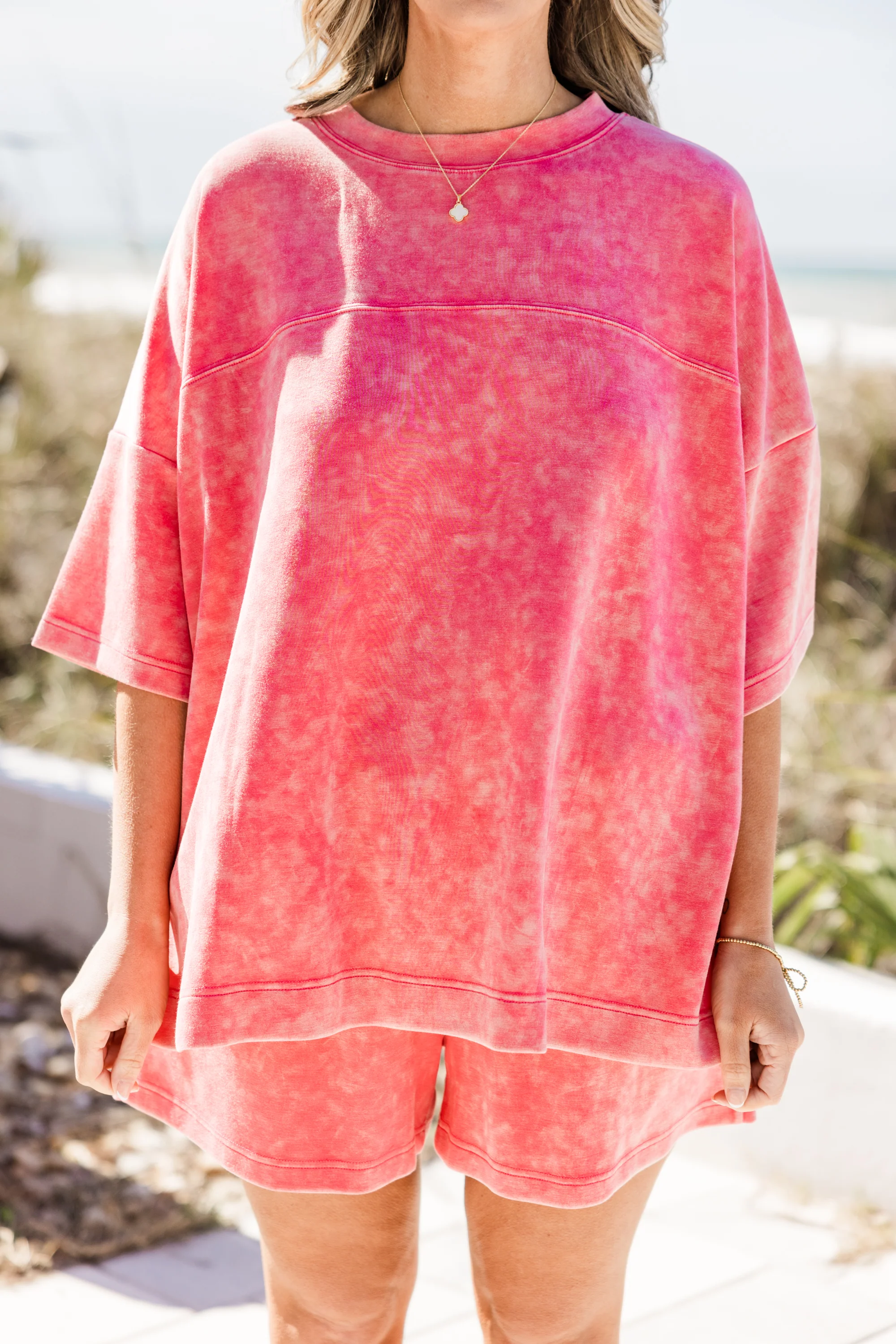 Easygoing Washed Top, Pink - Image 5