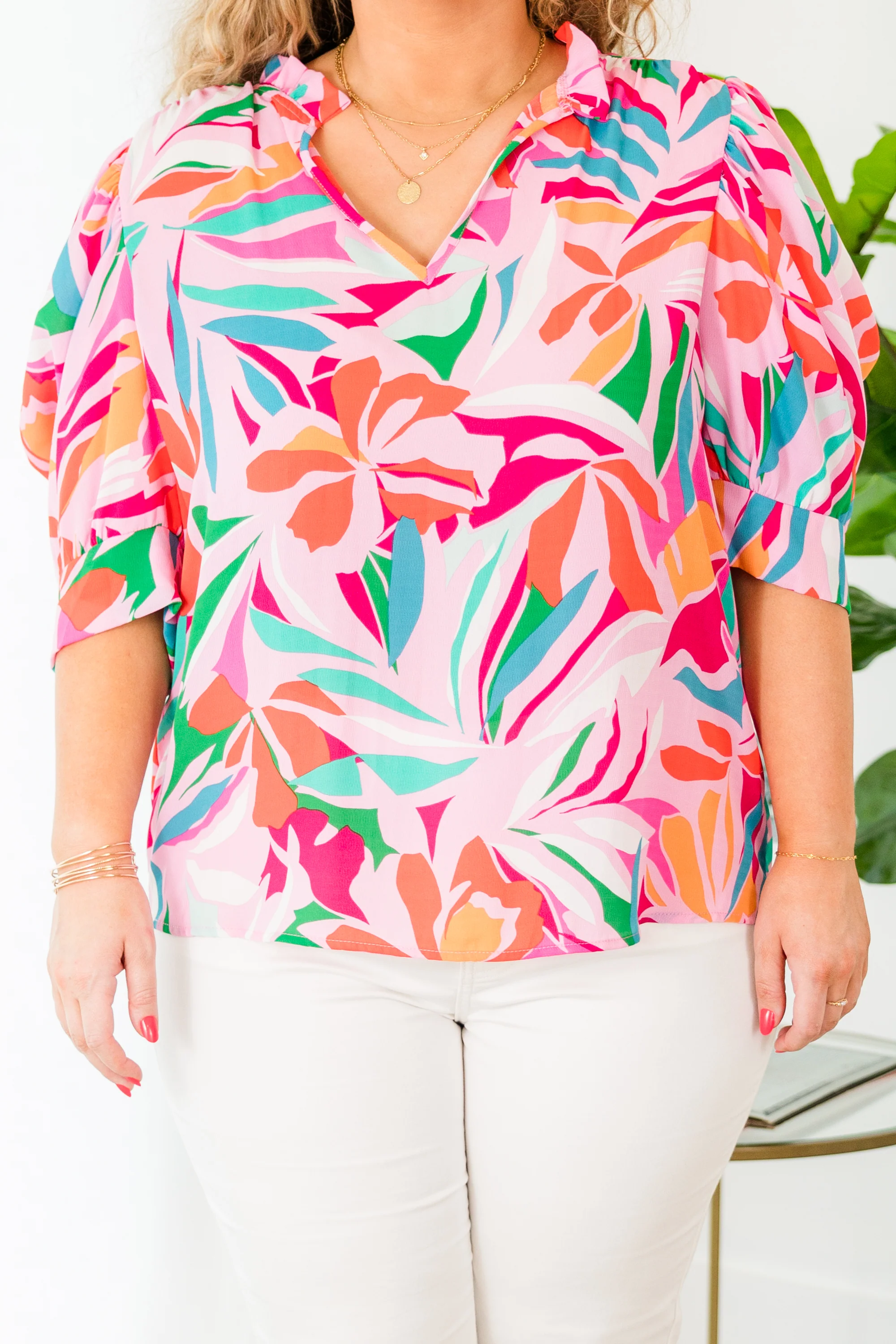 Ellidaey Island Top, Pink Multi - Image 6