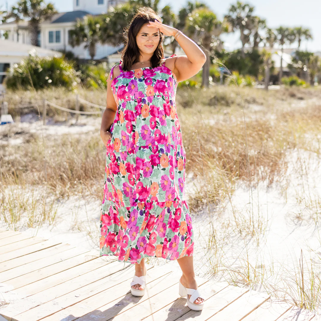 Ethereal Blossom Dress, Pink Multi - Image 7