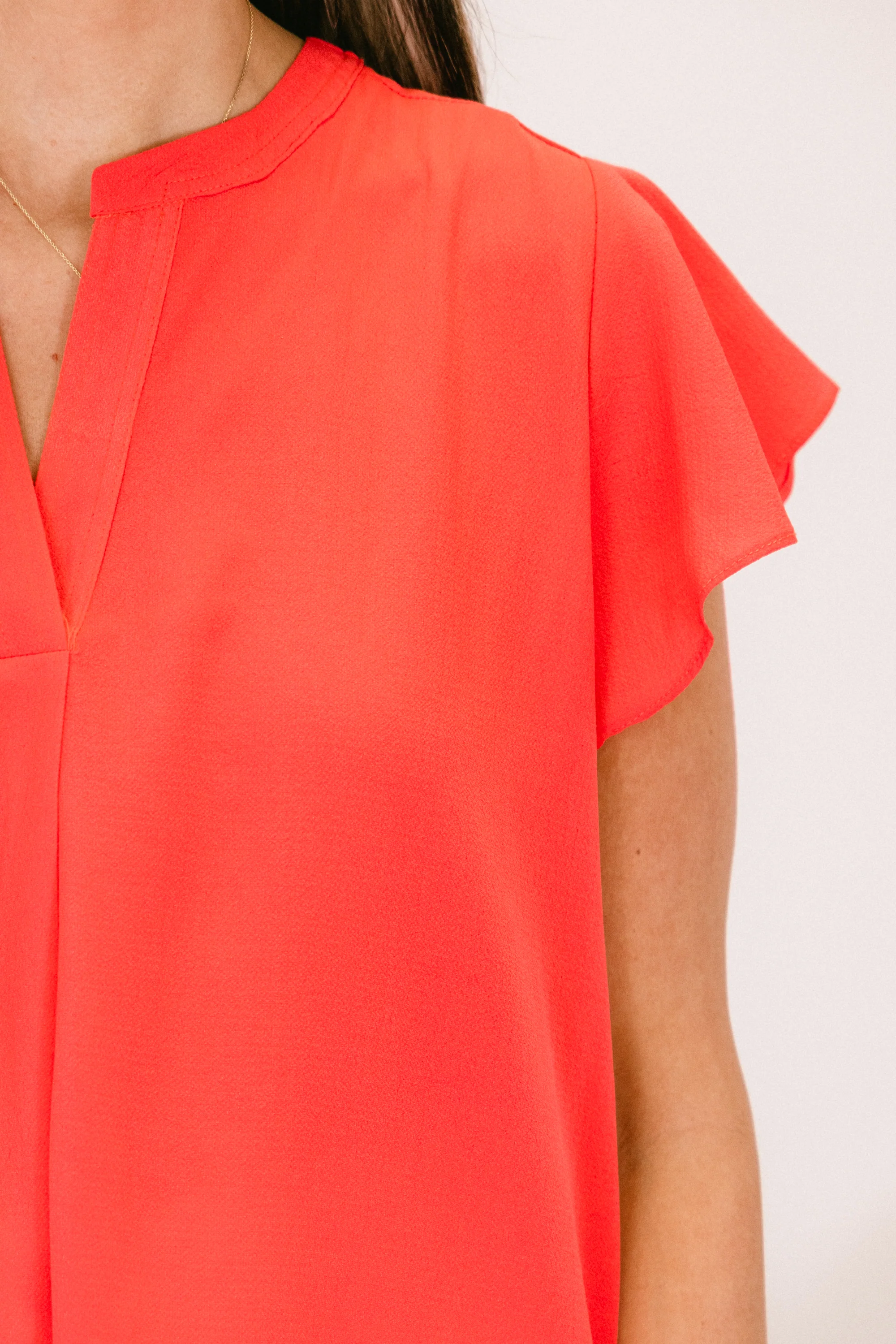 Everyday Smiles Top, Coral - Image 4
