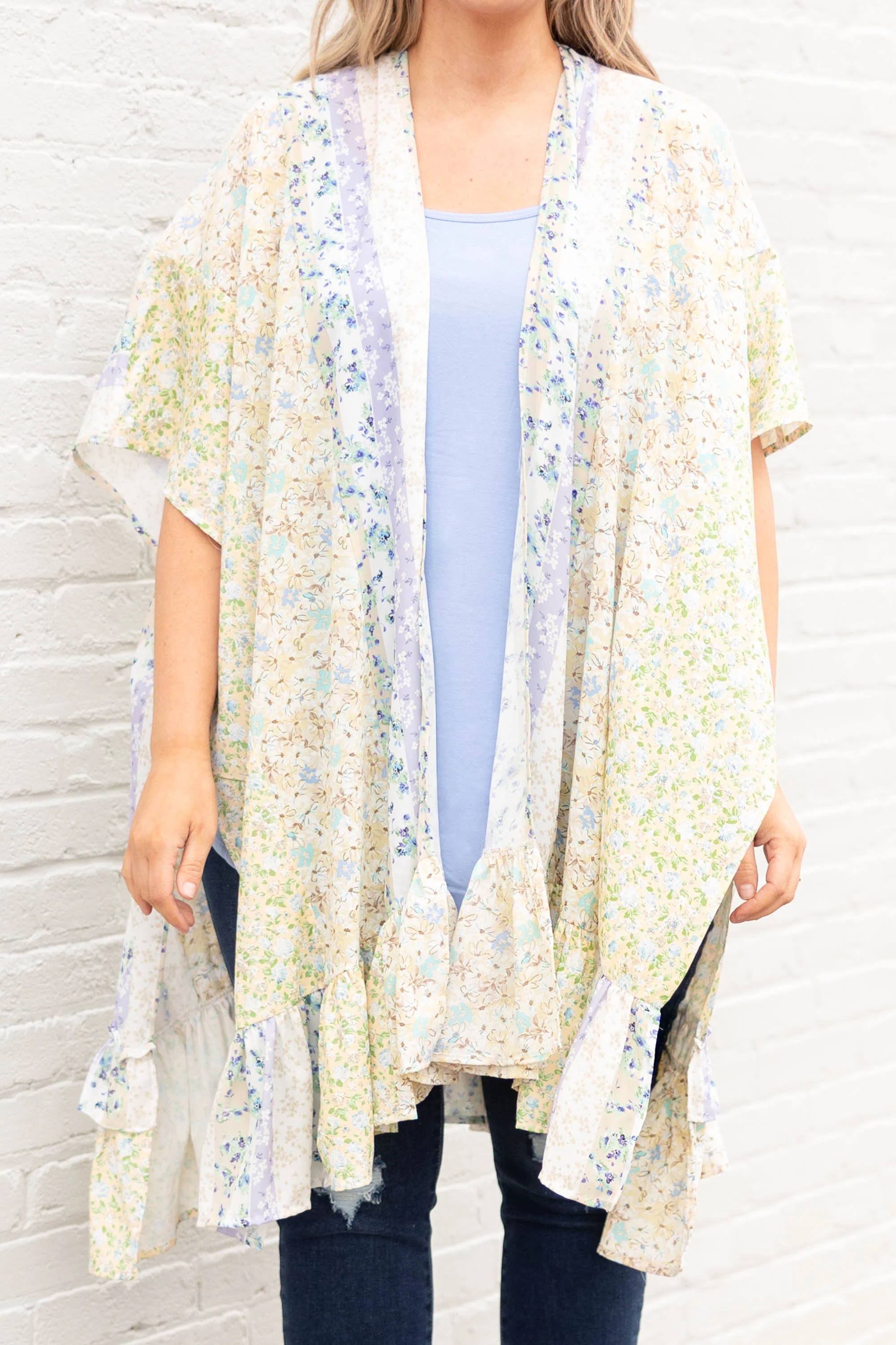 Spring Sights Kimono, Taupe - Image 4