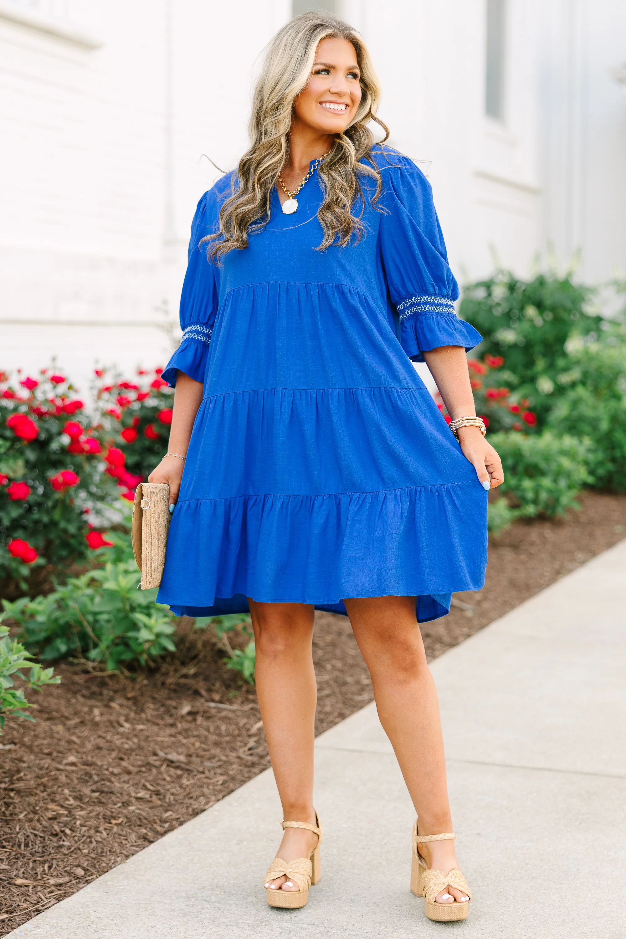 Exactly Like This Dress, Cobalt - Image 3