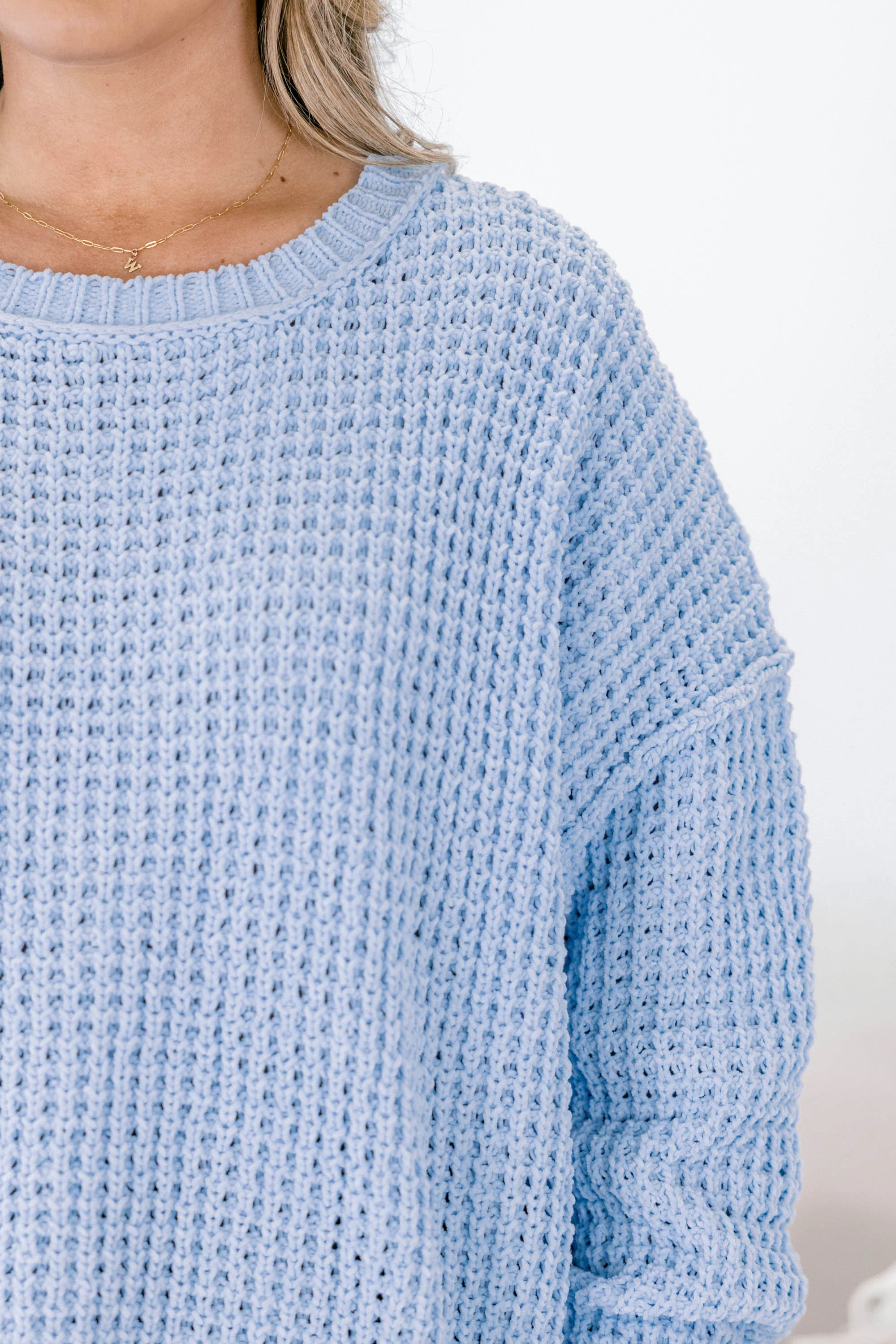 Falling Petals Sweater, Blue - Image 4