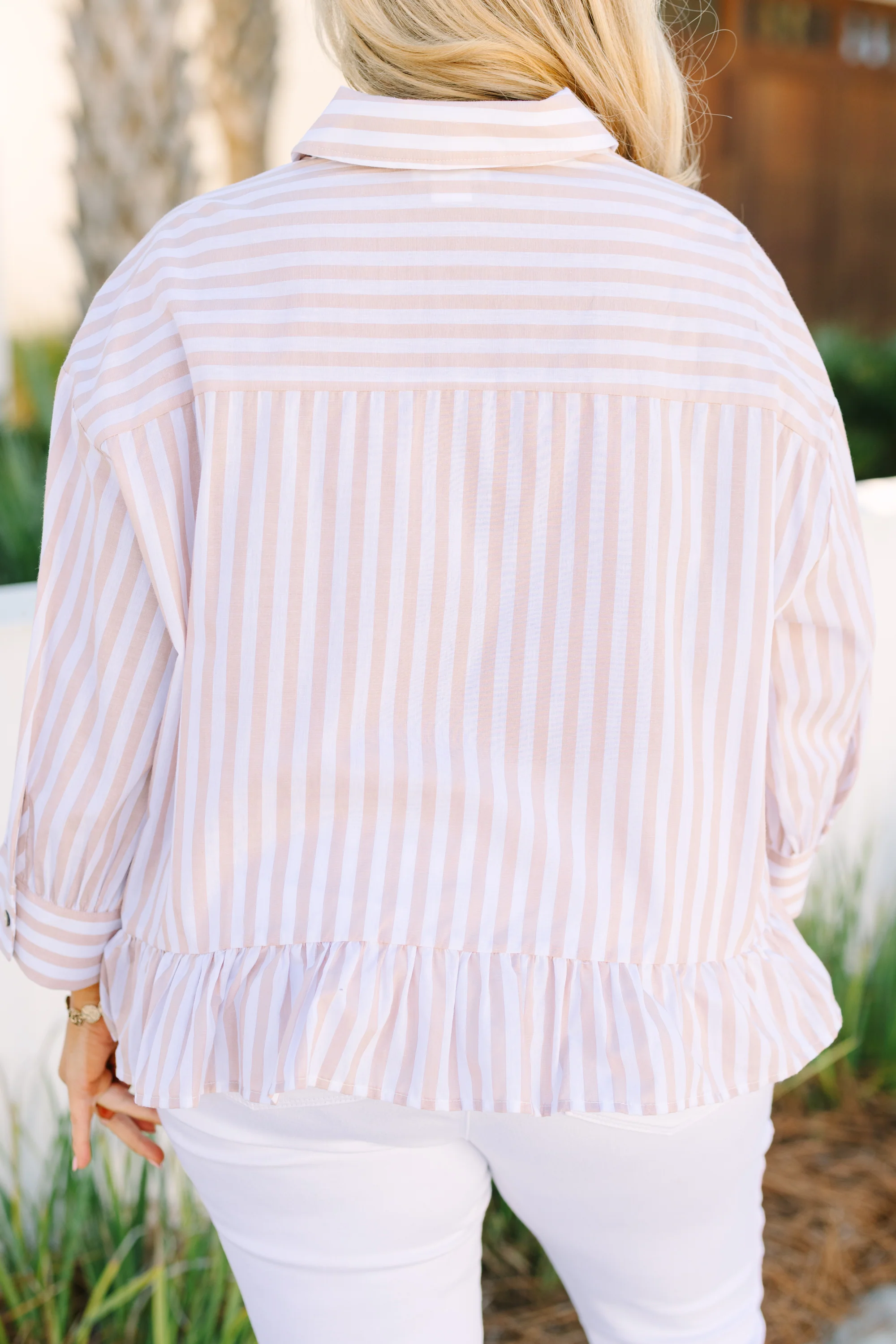 Feel Free Top, Brown Stripe - Image 6