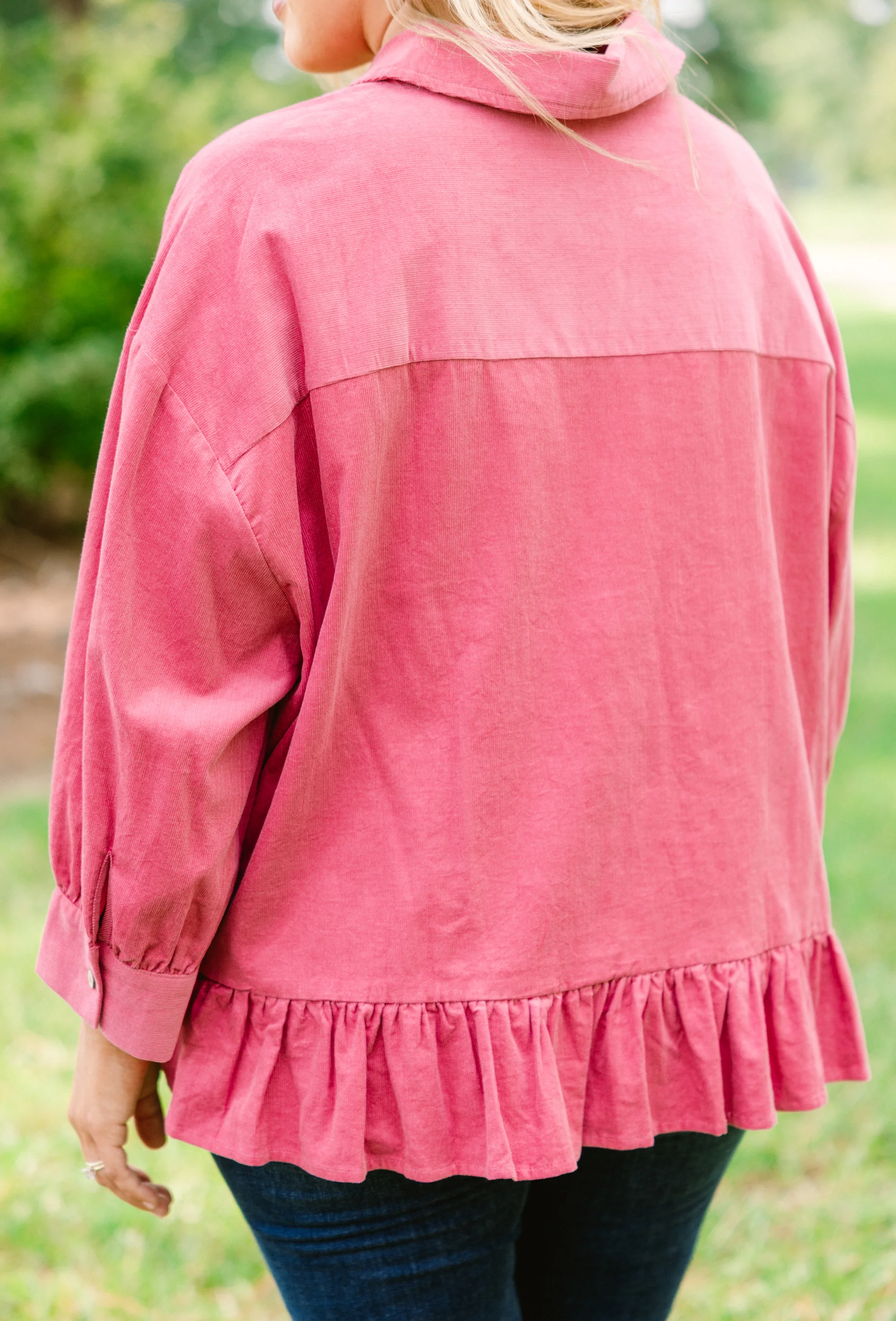 Feel Free Top, Pink Corduroy - Image 6