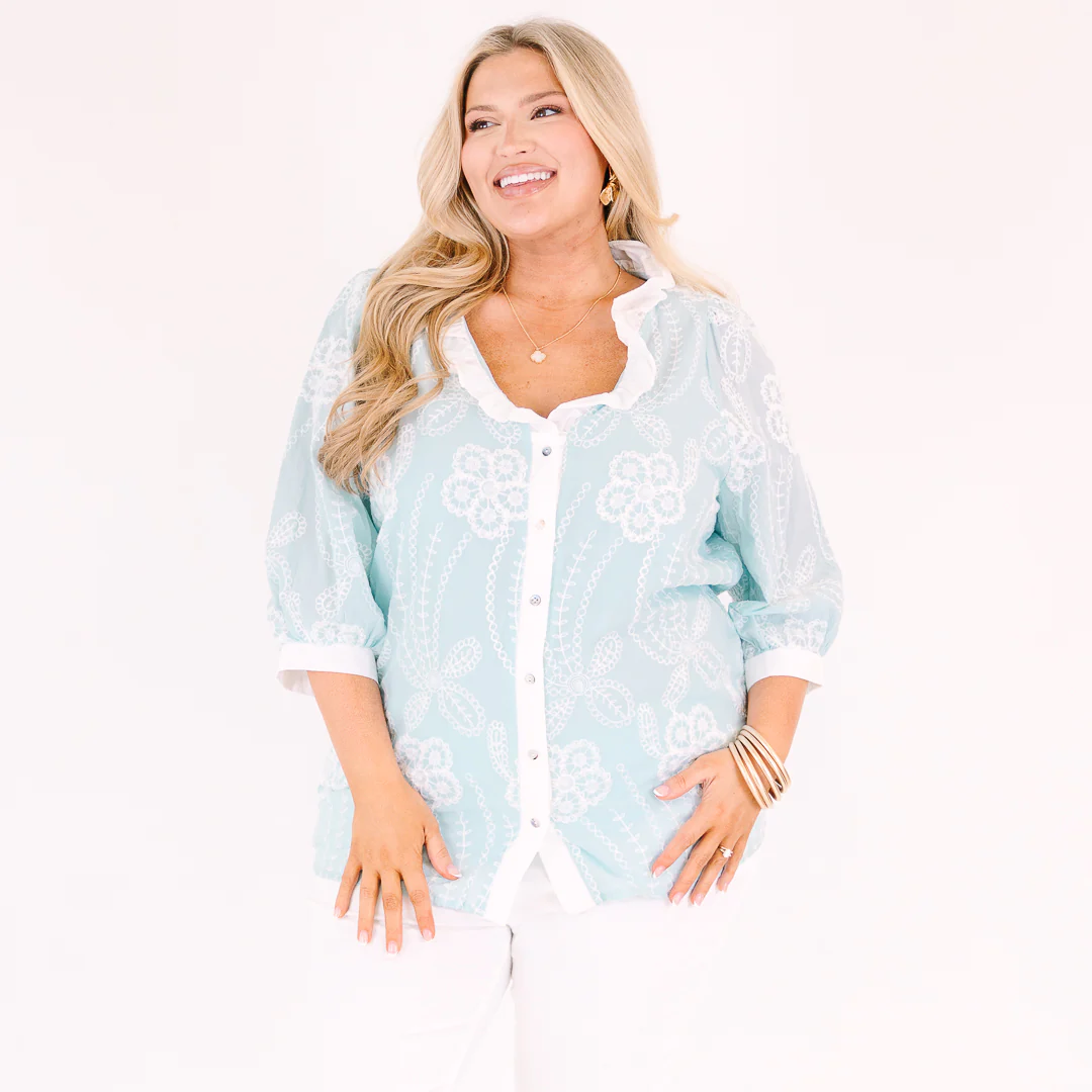 Fell In Love Top, Blue - Image 7