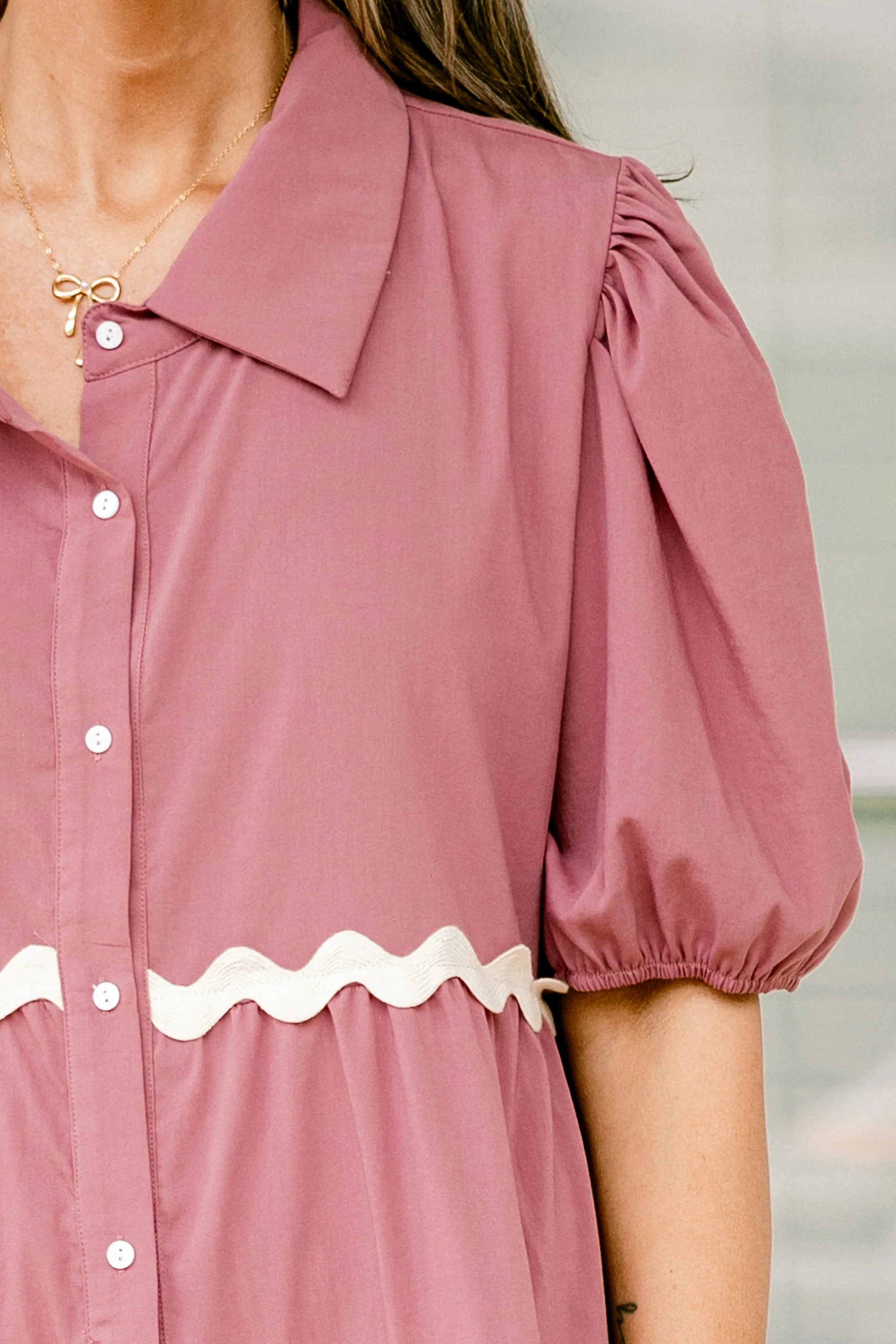 Fiery Hearts Dress, Mauve - Image 4