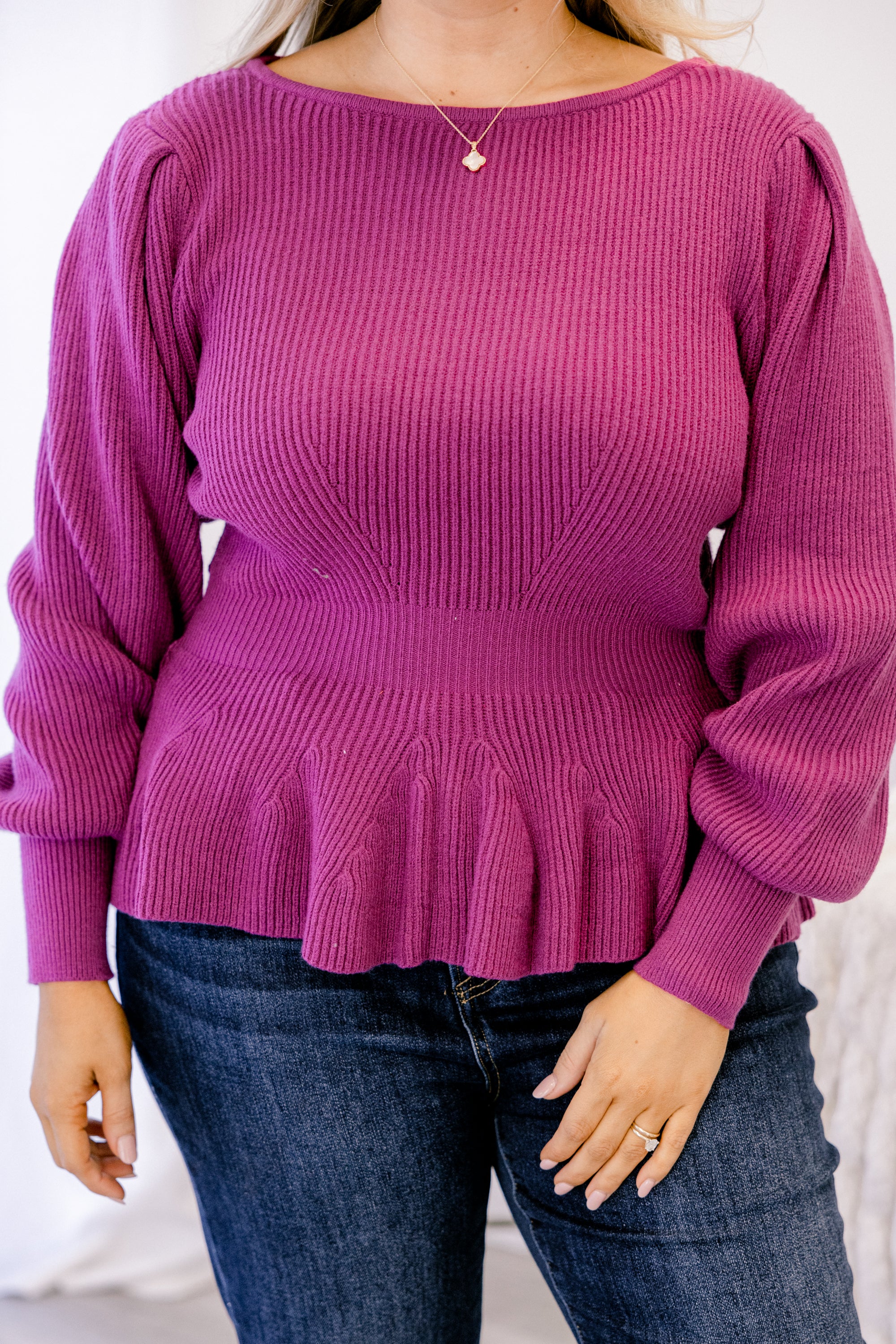 Final Notice Sweater, Magenta - Image 5