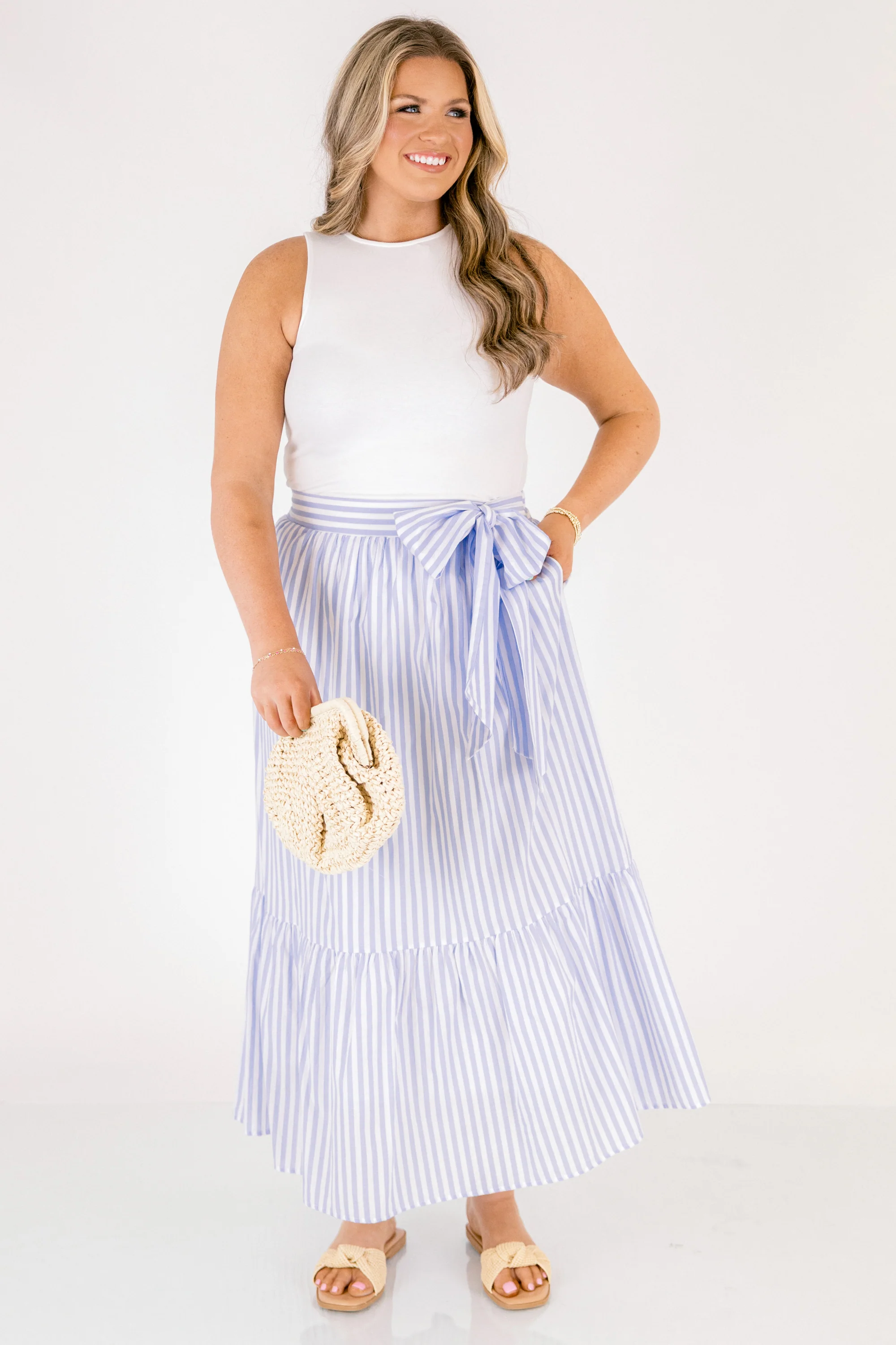 For Certain Skirt, Blue Stripe - Image 2