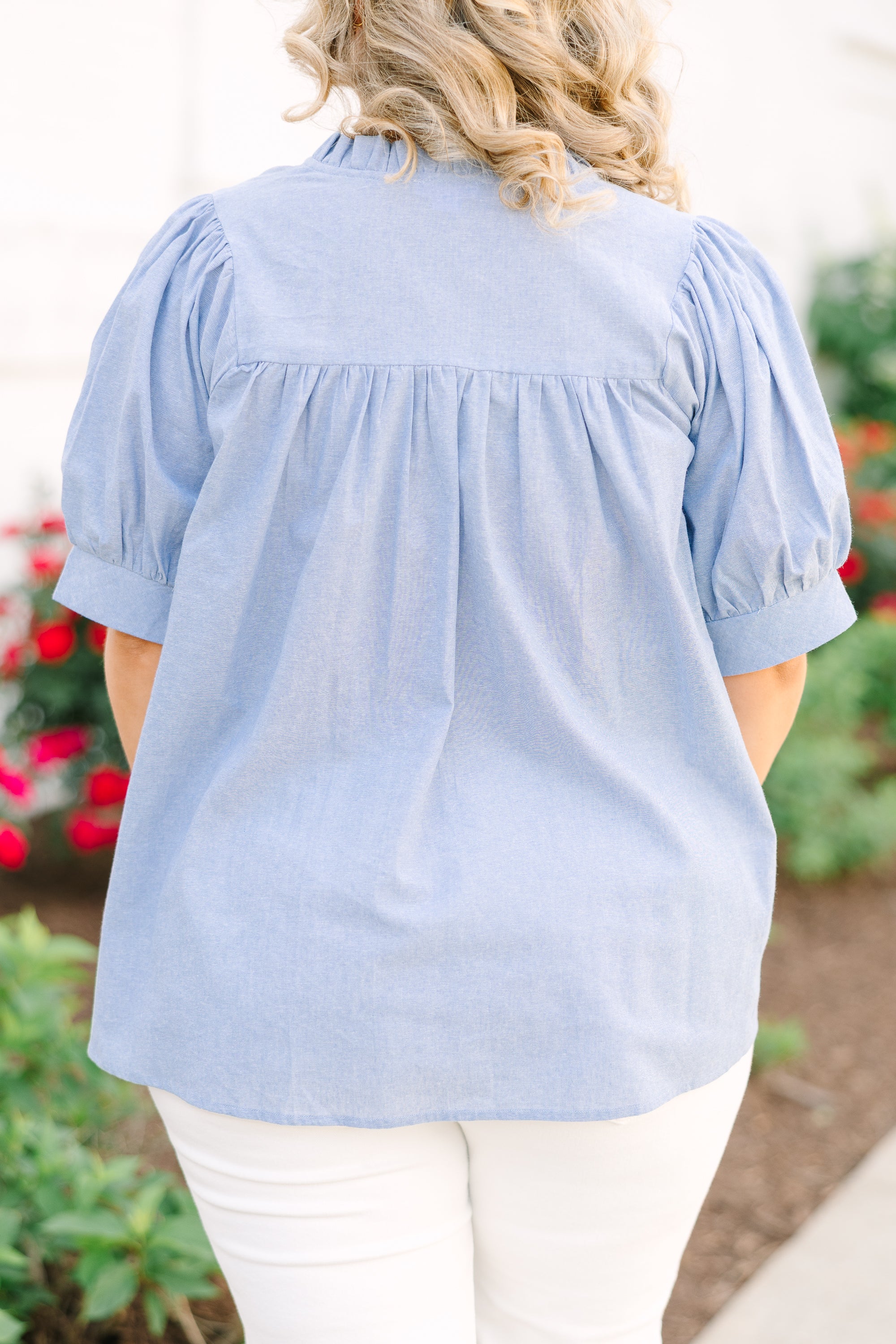 Forever Charming Top, Chambray - Image 6