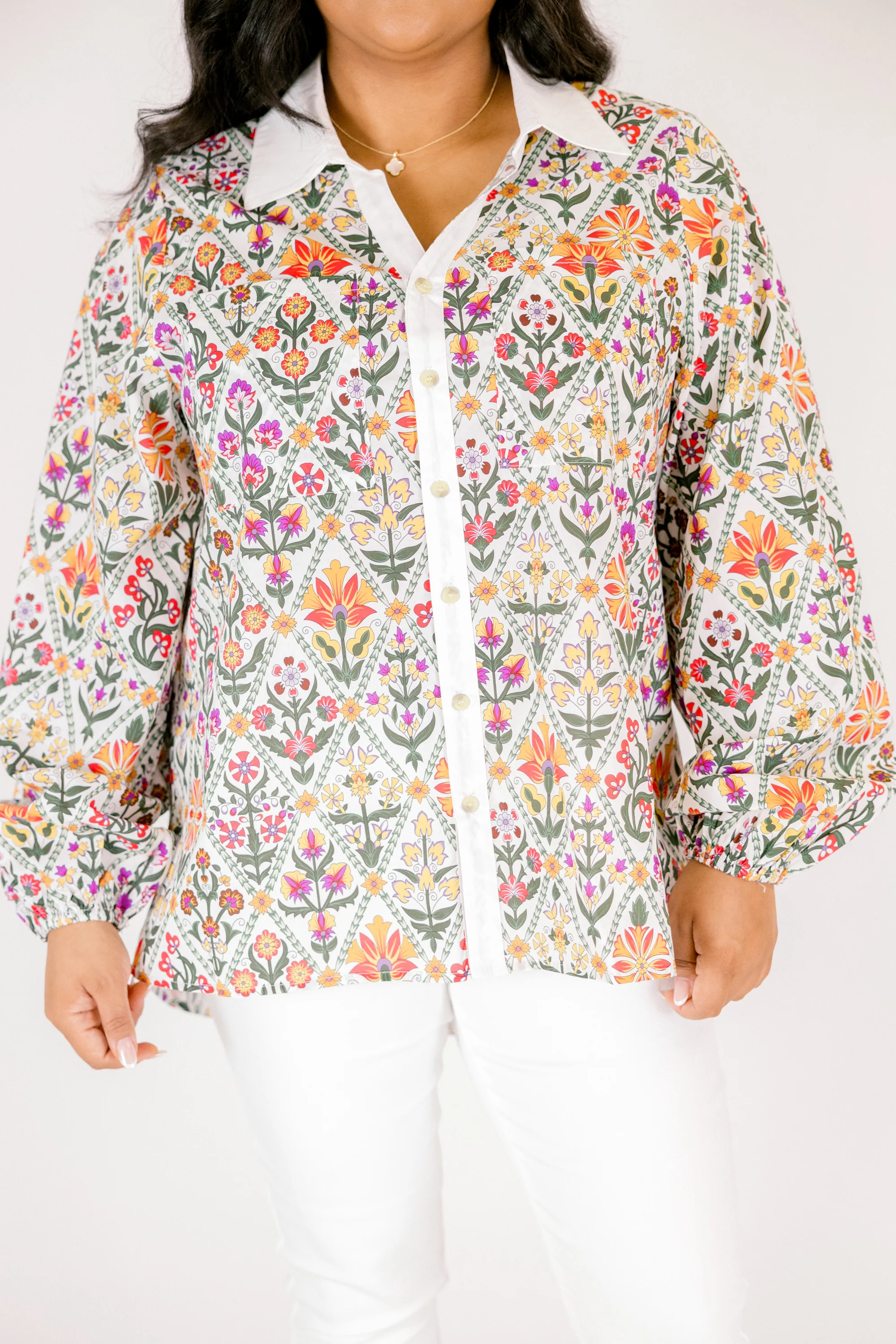 Garden Time Top, Cream - Image 5
