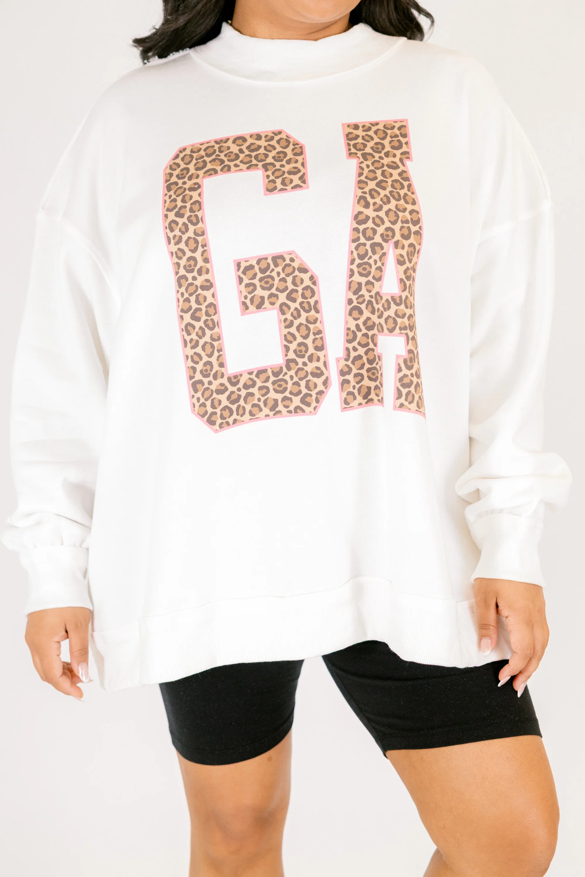 Georgia Proud Mock Neck Pullover, Ivory - Image 4