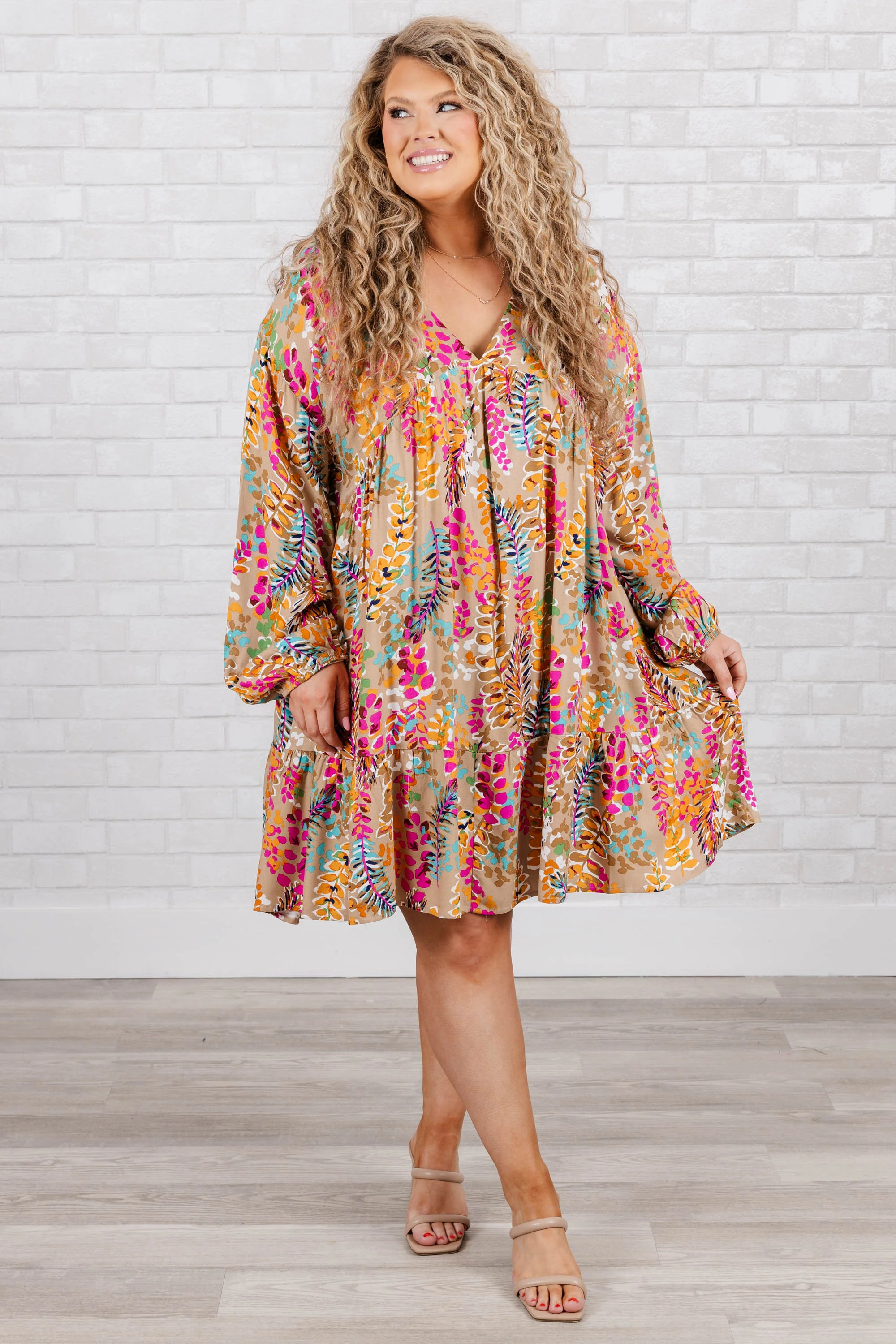 Give Me Sugar Dress, Taupe - Image 2