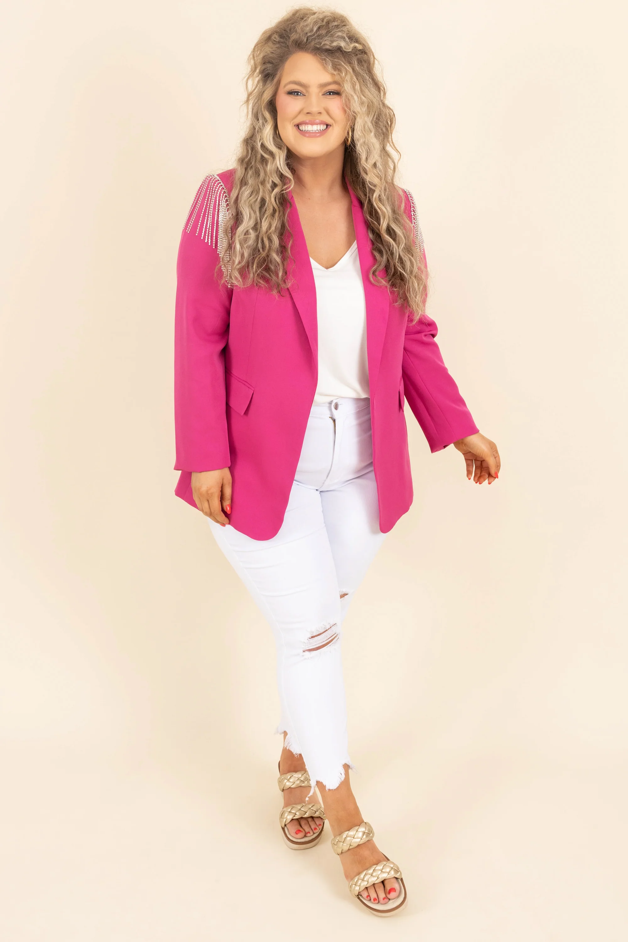 Glam And Glitz Blazer, Hot Pink - Image 3