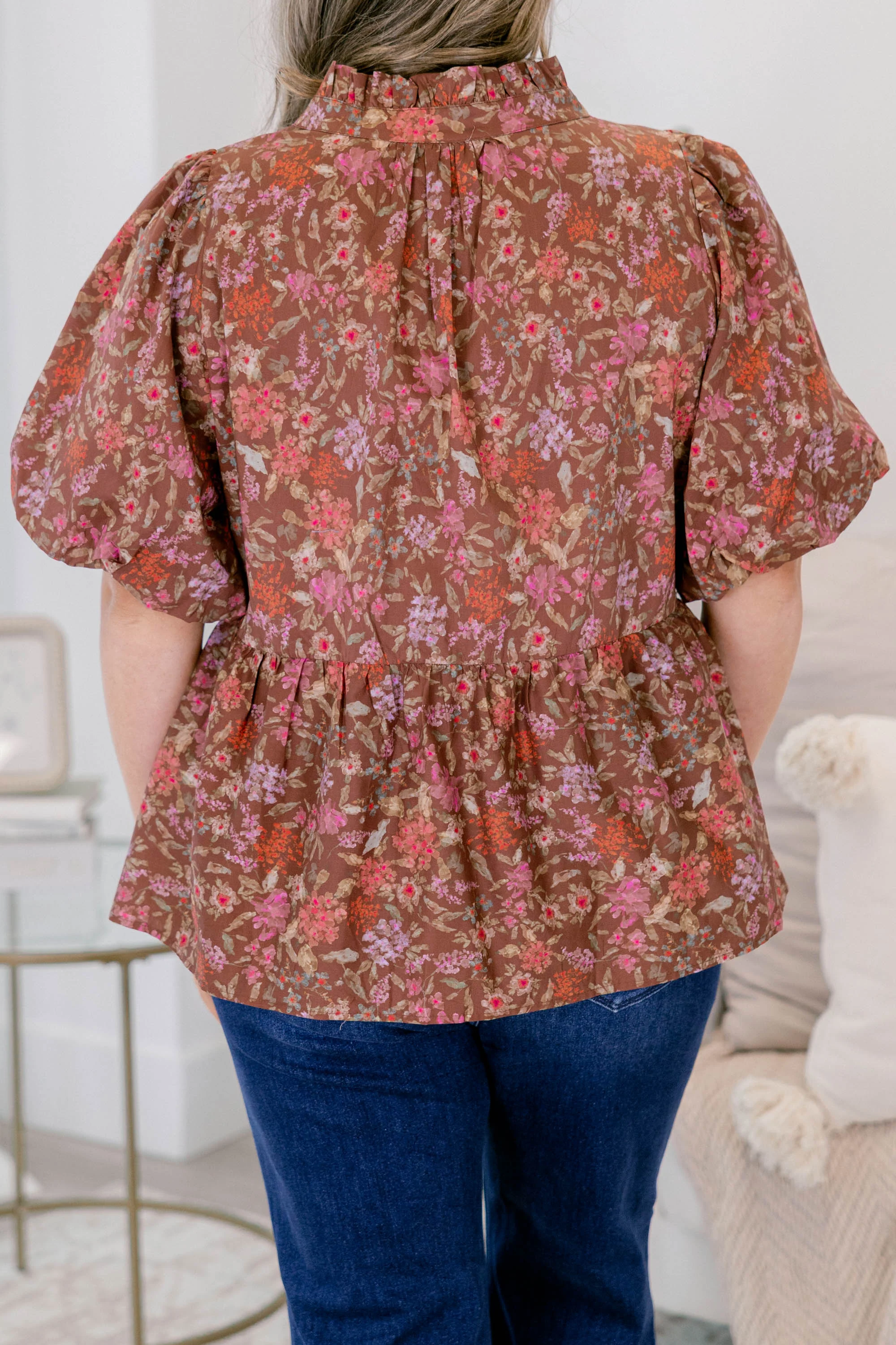 Go After It Top, Brown Floral - Image 6