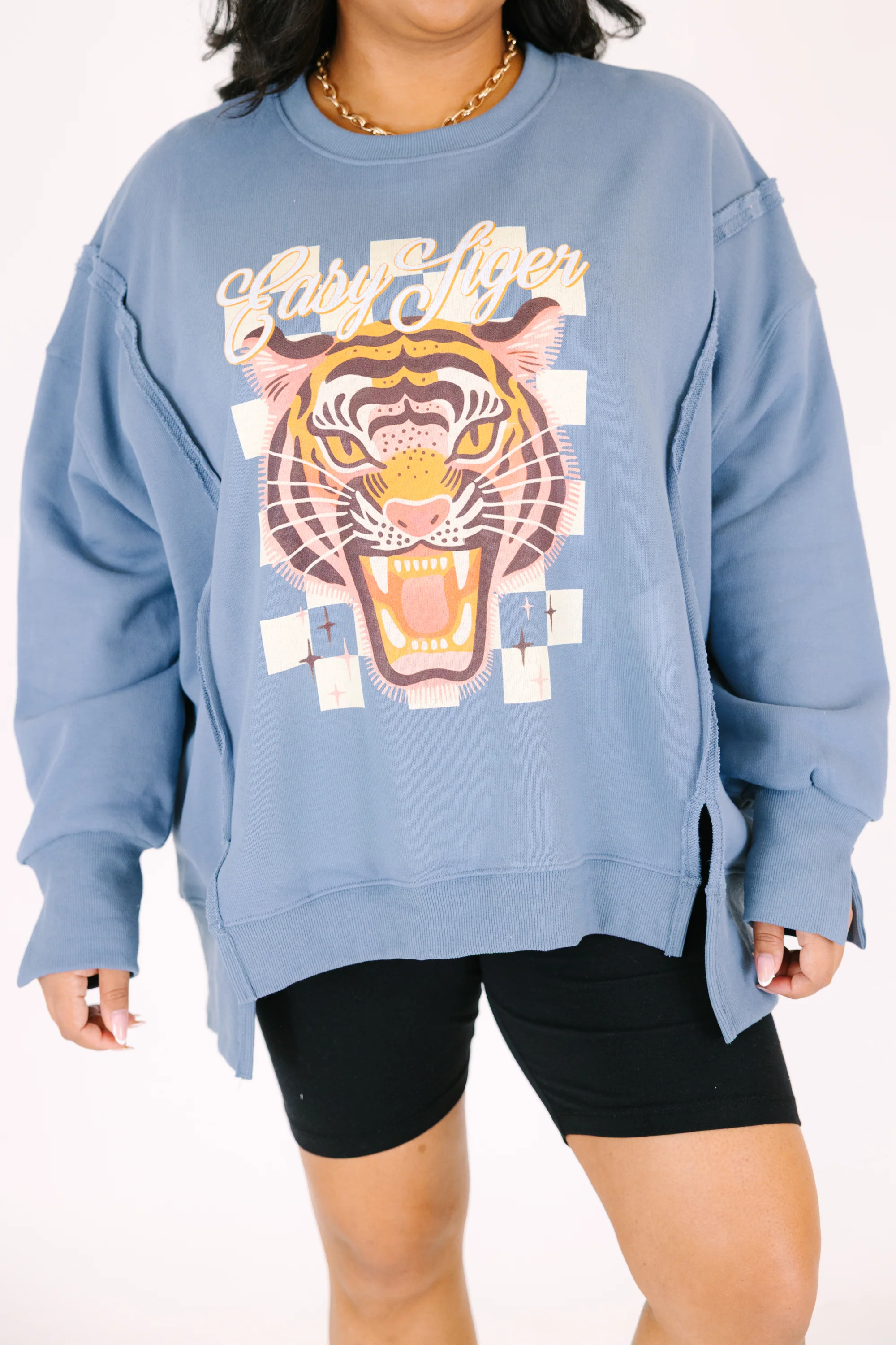 Go Easy On Em Comfy Crew, Denim - Image 4