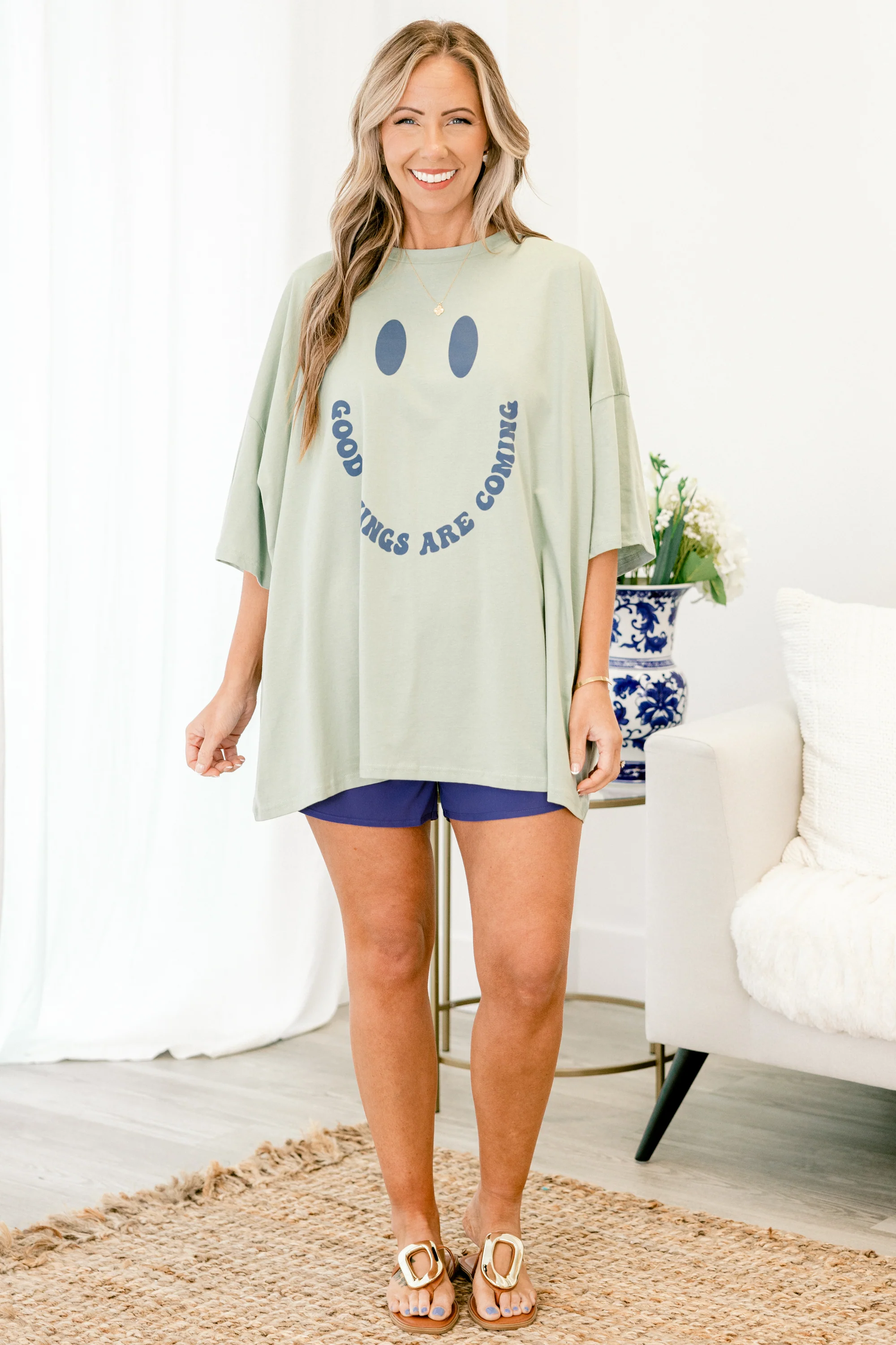 Good Things Boyfriend Tee, Light Sage - Image 3