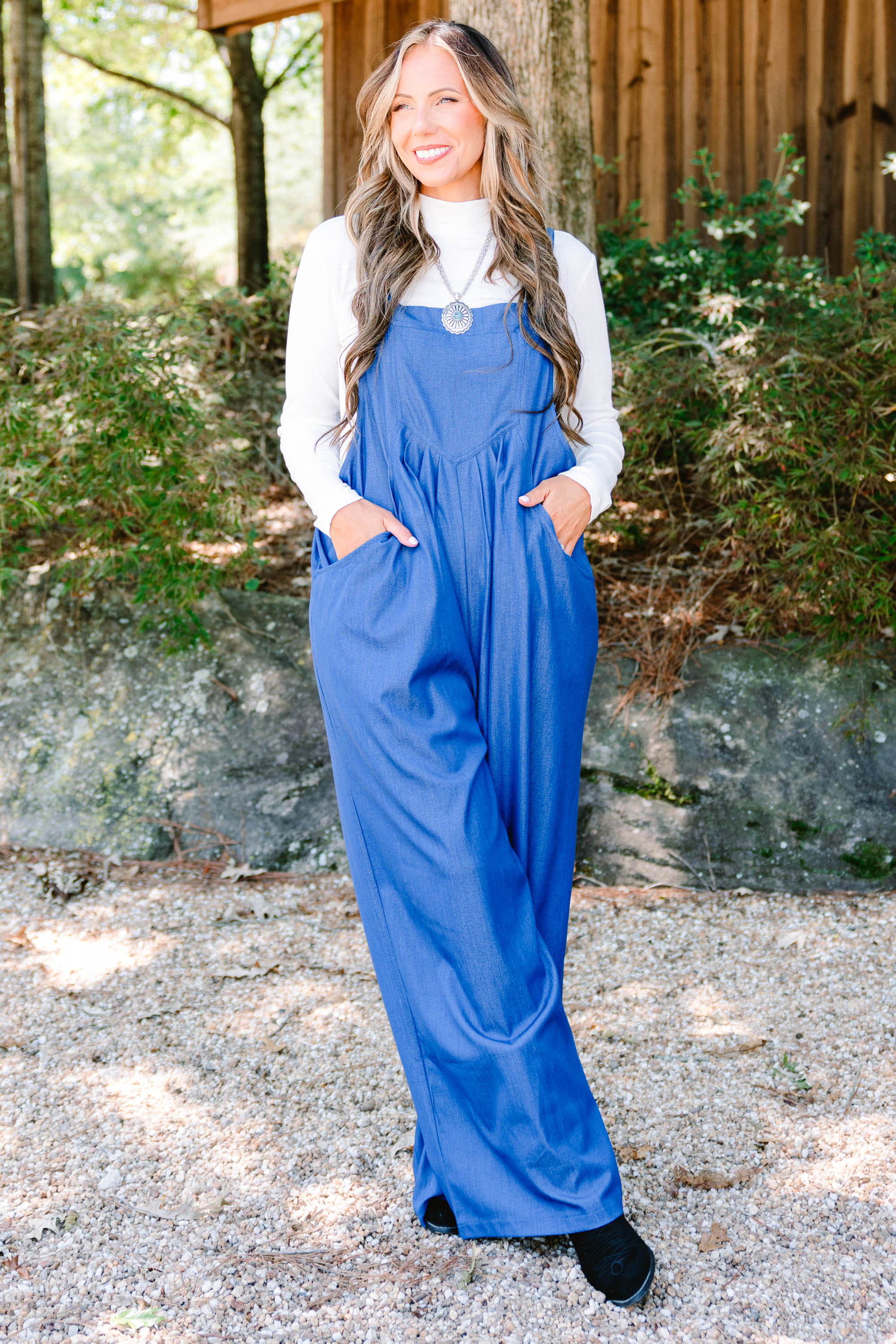 Got To Laugh Jumpsuit, Denim - Image 3
