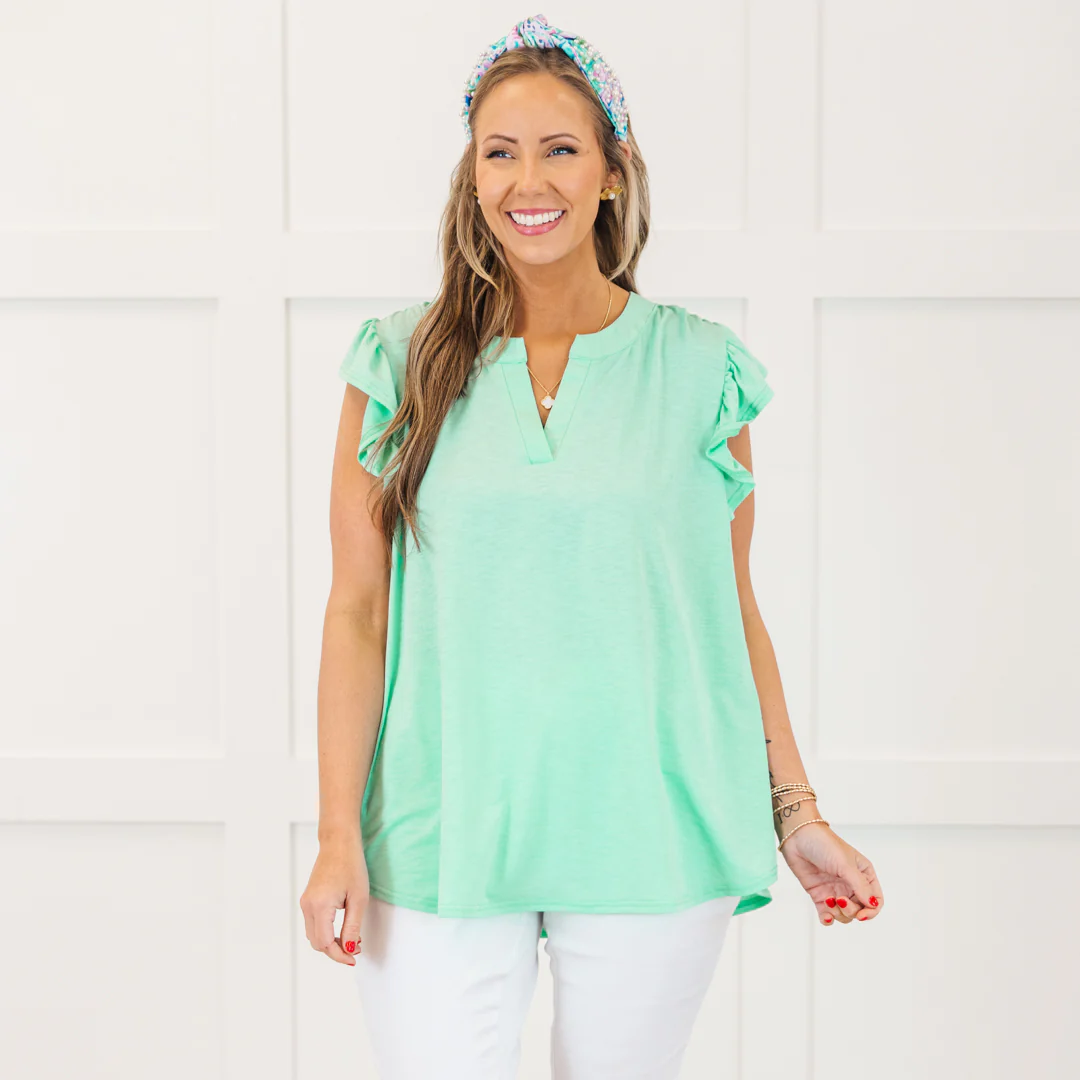 Grace Bay Top, Aqua - Image 7