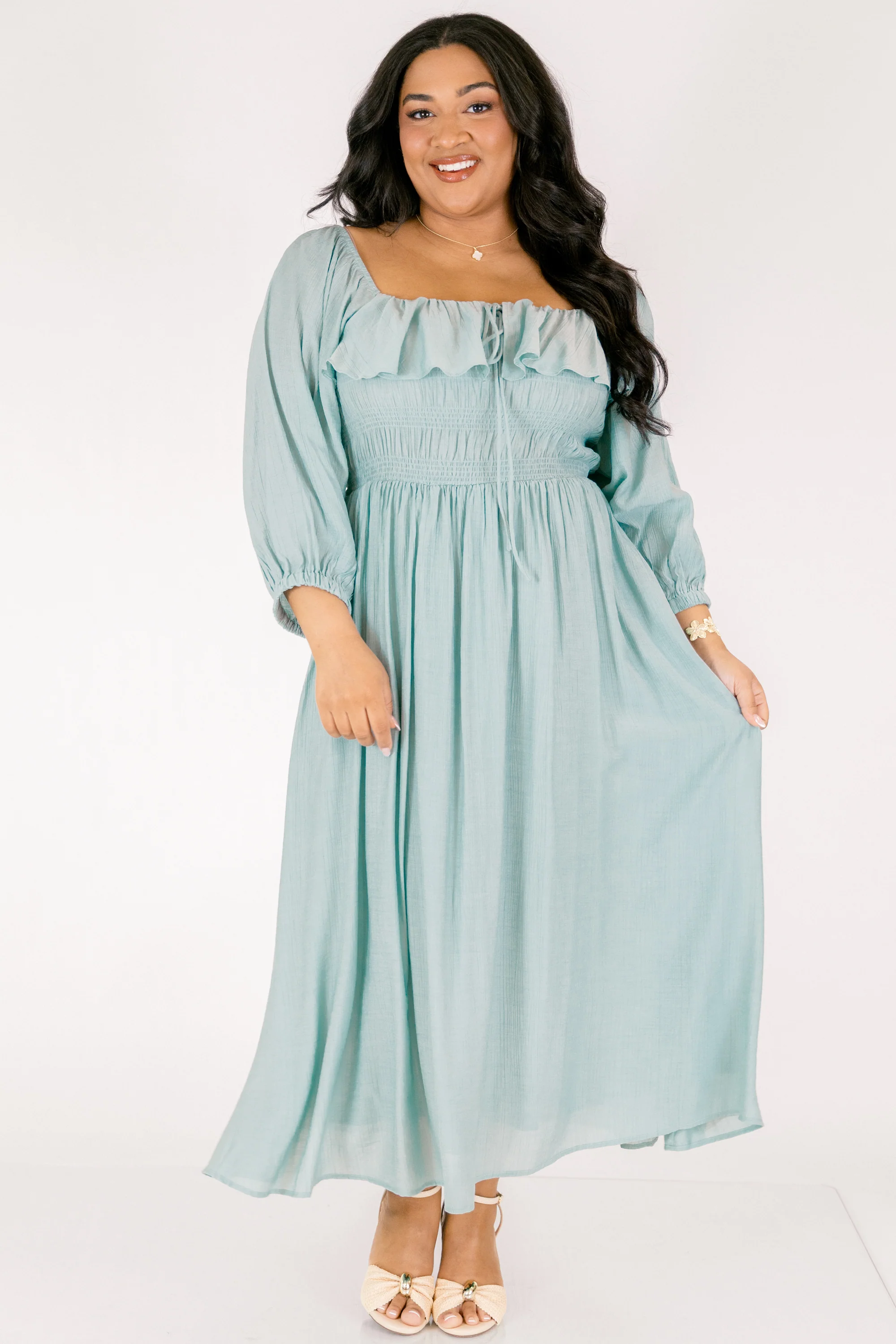 Grace Filled Dress, Seafoam - Image 3