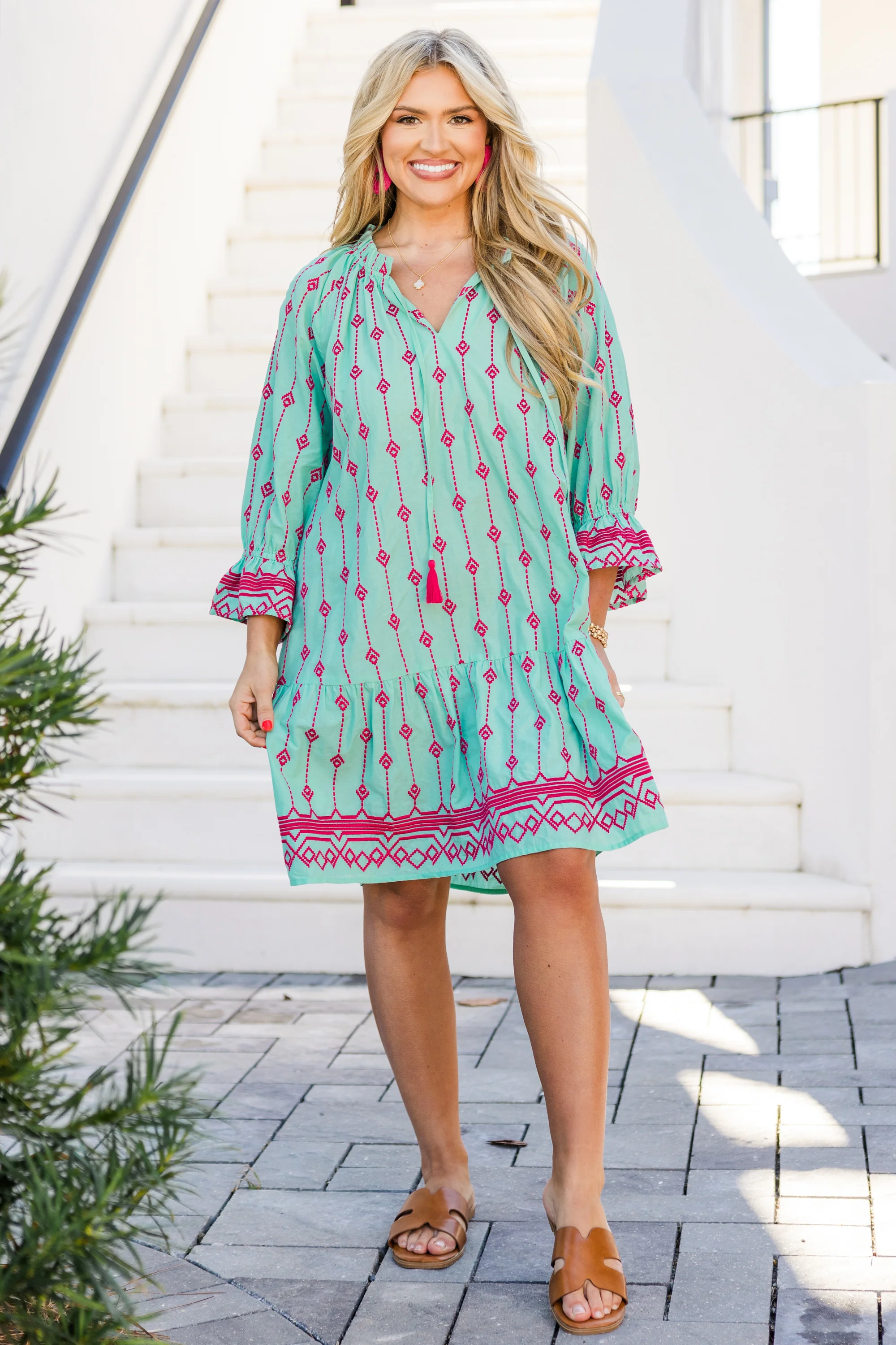 Grateful Life Dress, Teal - Image 3