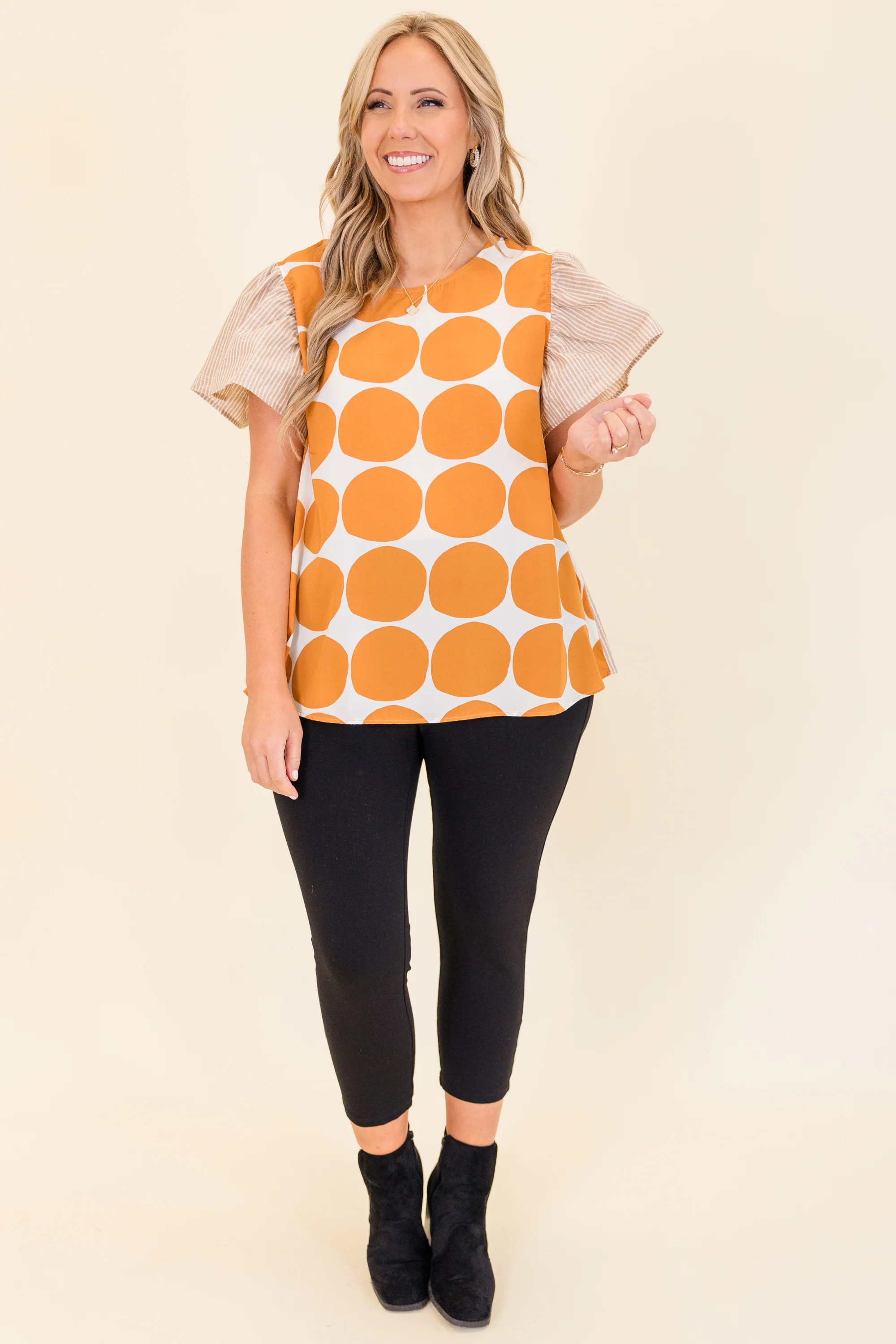 Groovy Pop Top, Taupe - Image 3