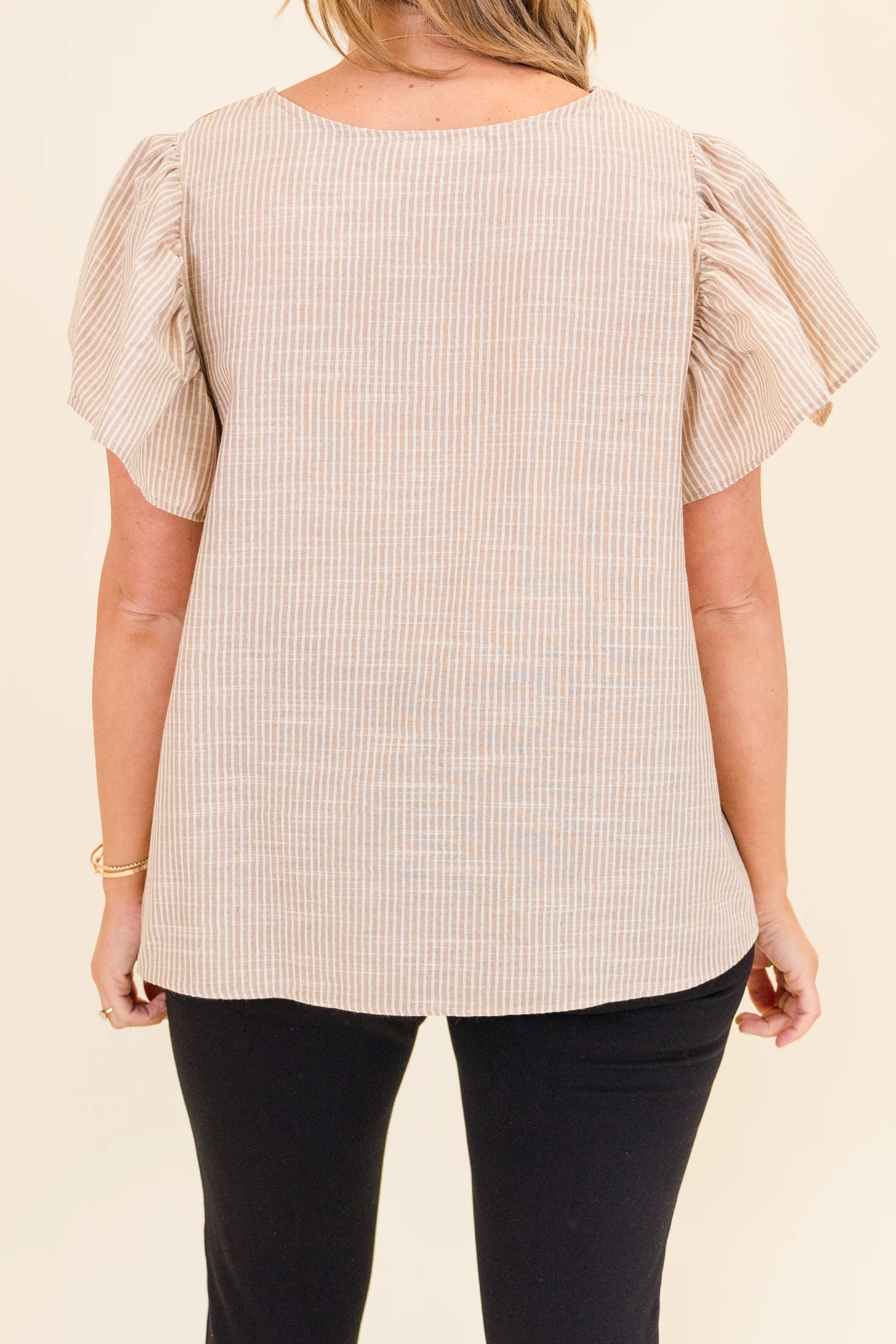Groovy Pop Top, Taupe - Image 6