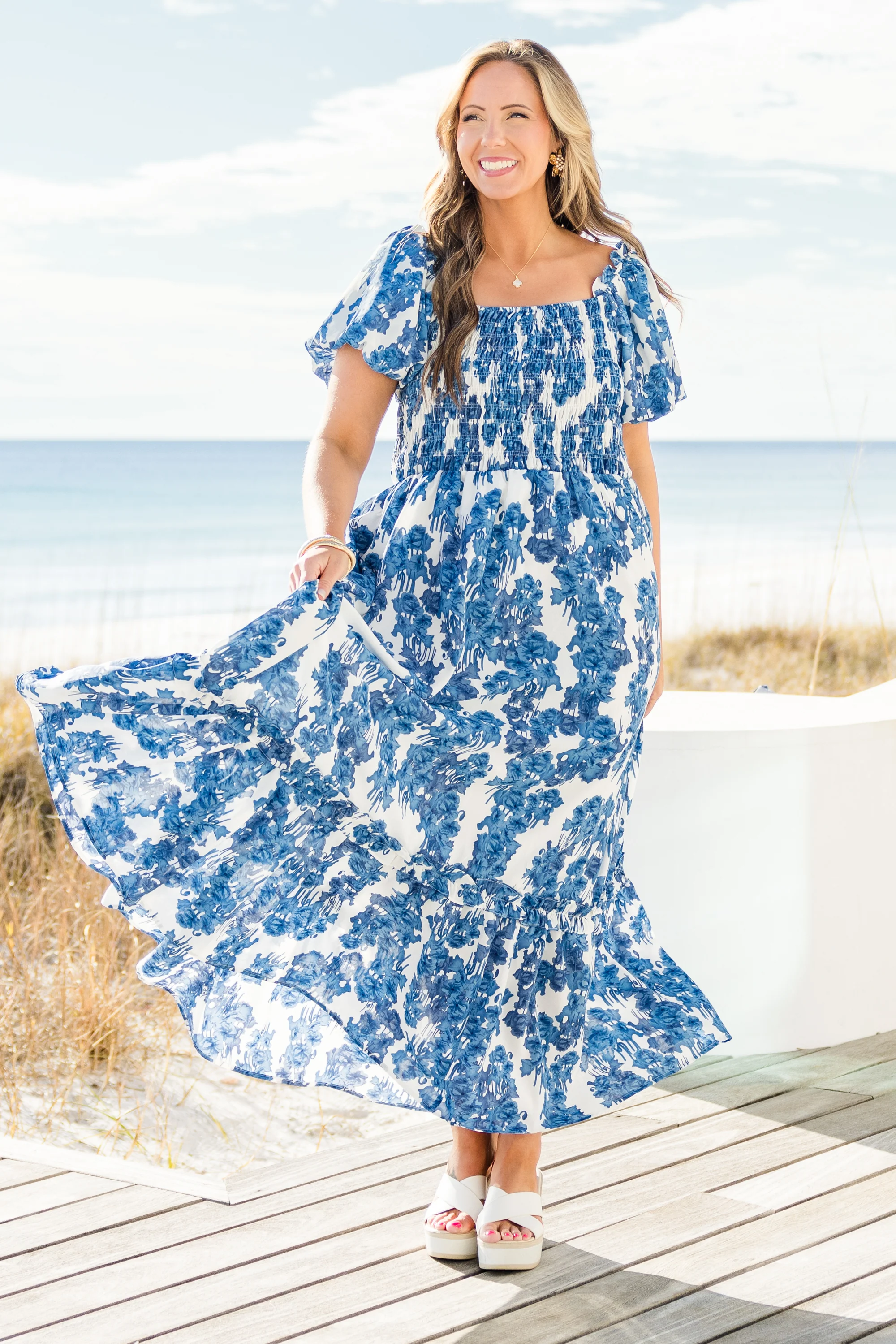 Heavy On My Heart Maxi Dress, Blue - Image 3