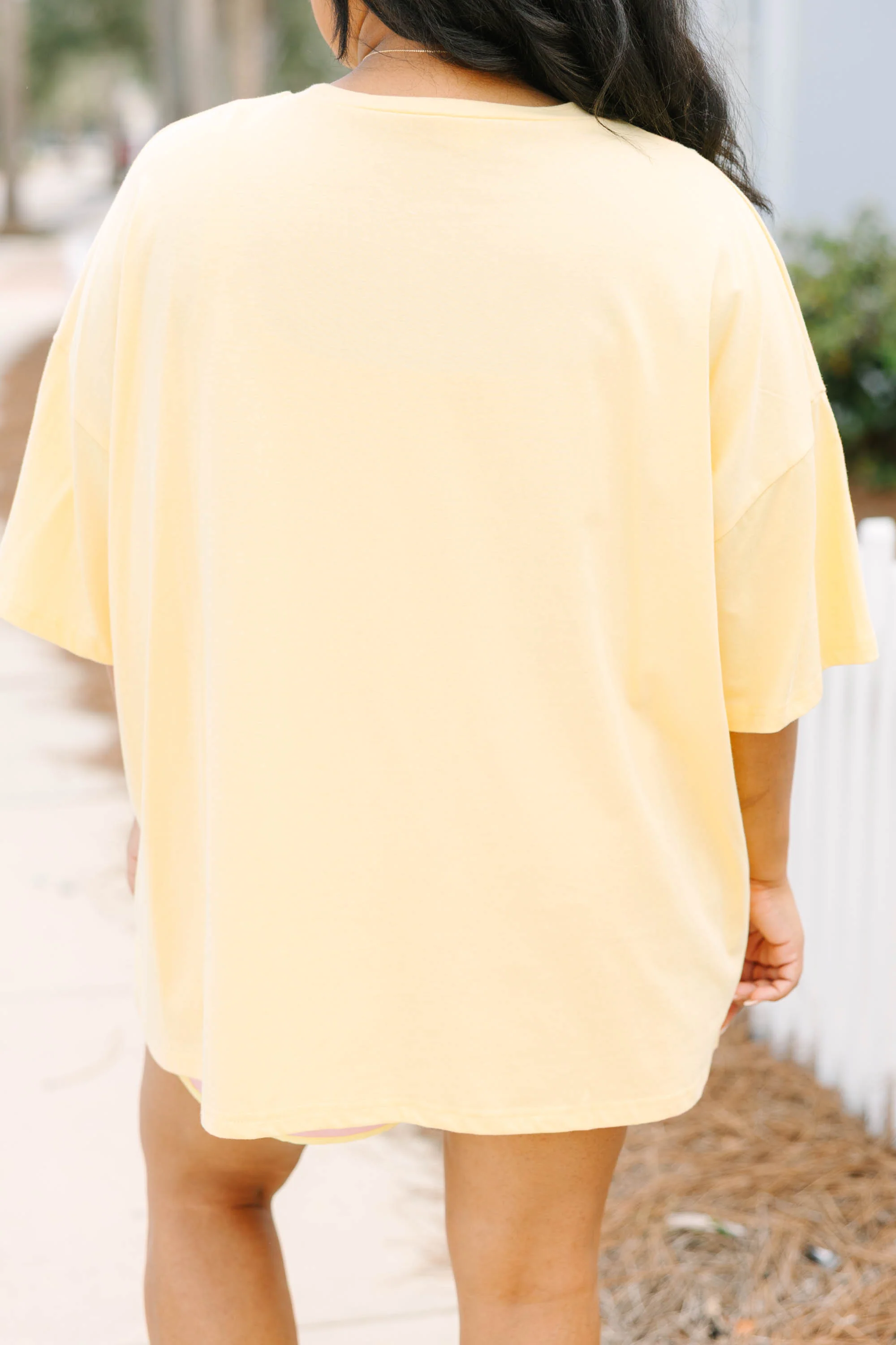 Here for the Sunset Boyfriend Tee, Butter Yellow - Image 5