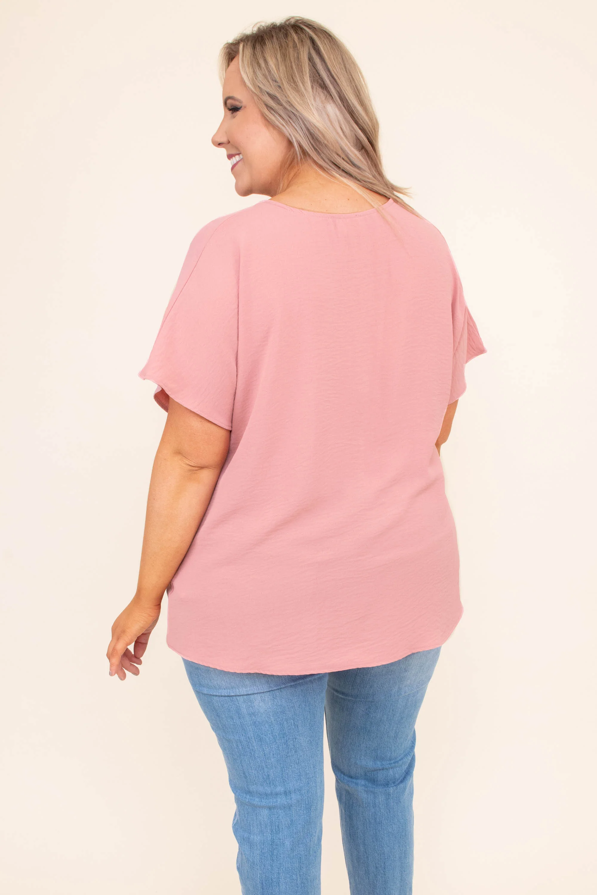 Hiding My Heart Blouse, Mauve - Image 5