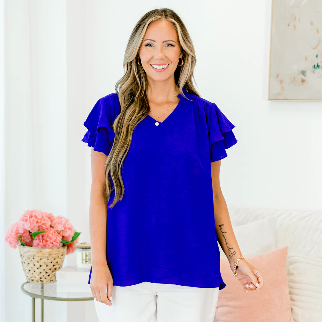 Holding Onto You Top, Royal Blue - Image 7