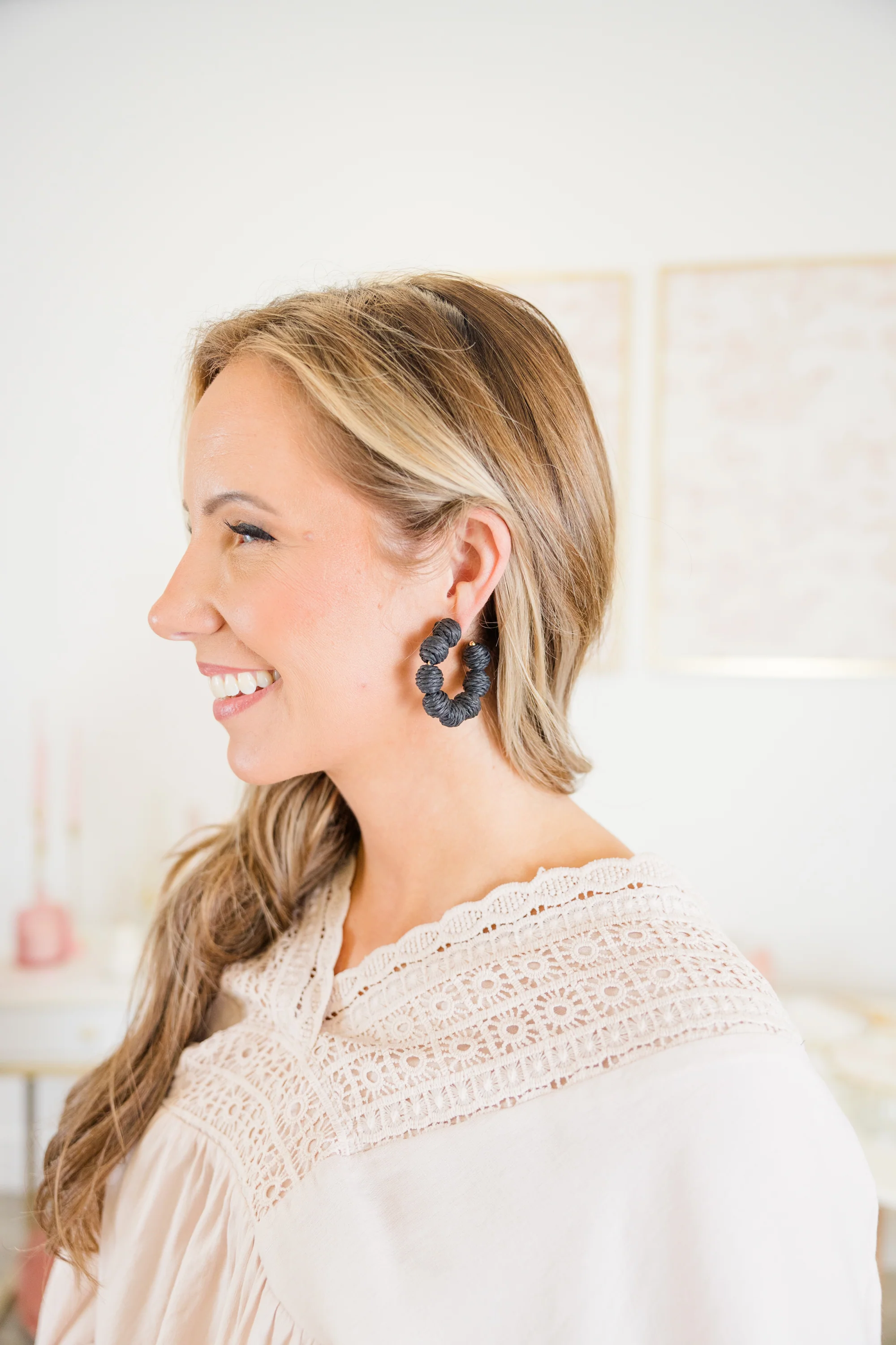 Home In The Tropics Earrings, Black - Image 3
