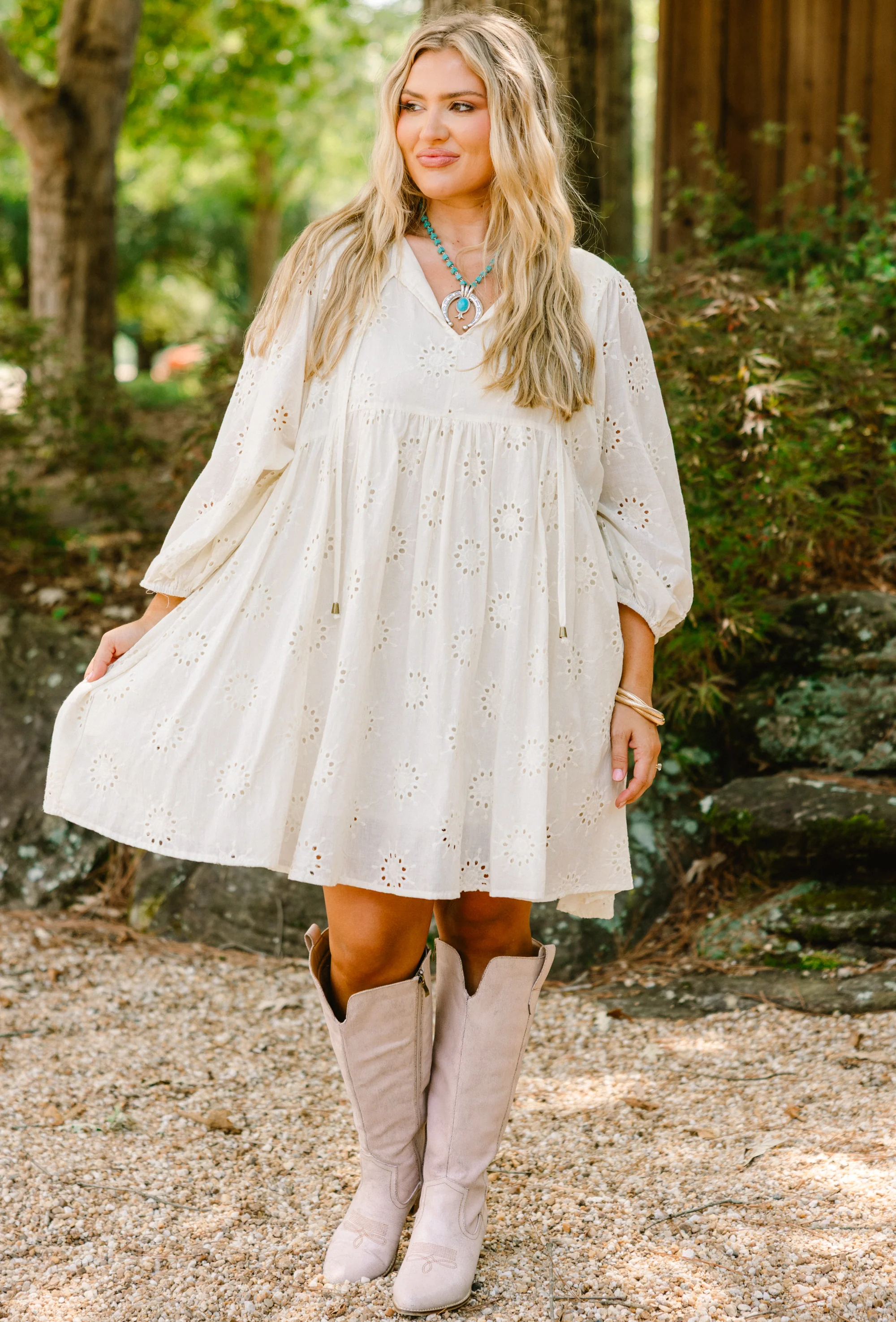 Honey Babe Dress, Cream - Image 2