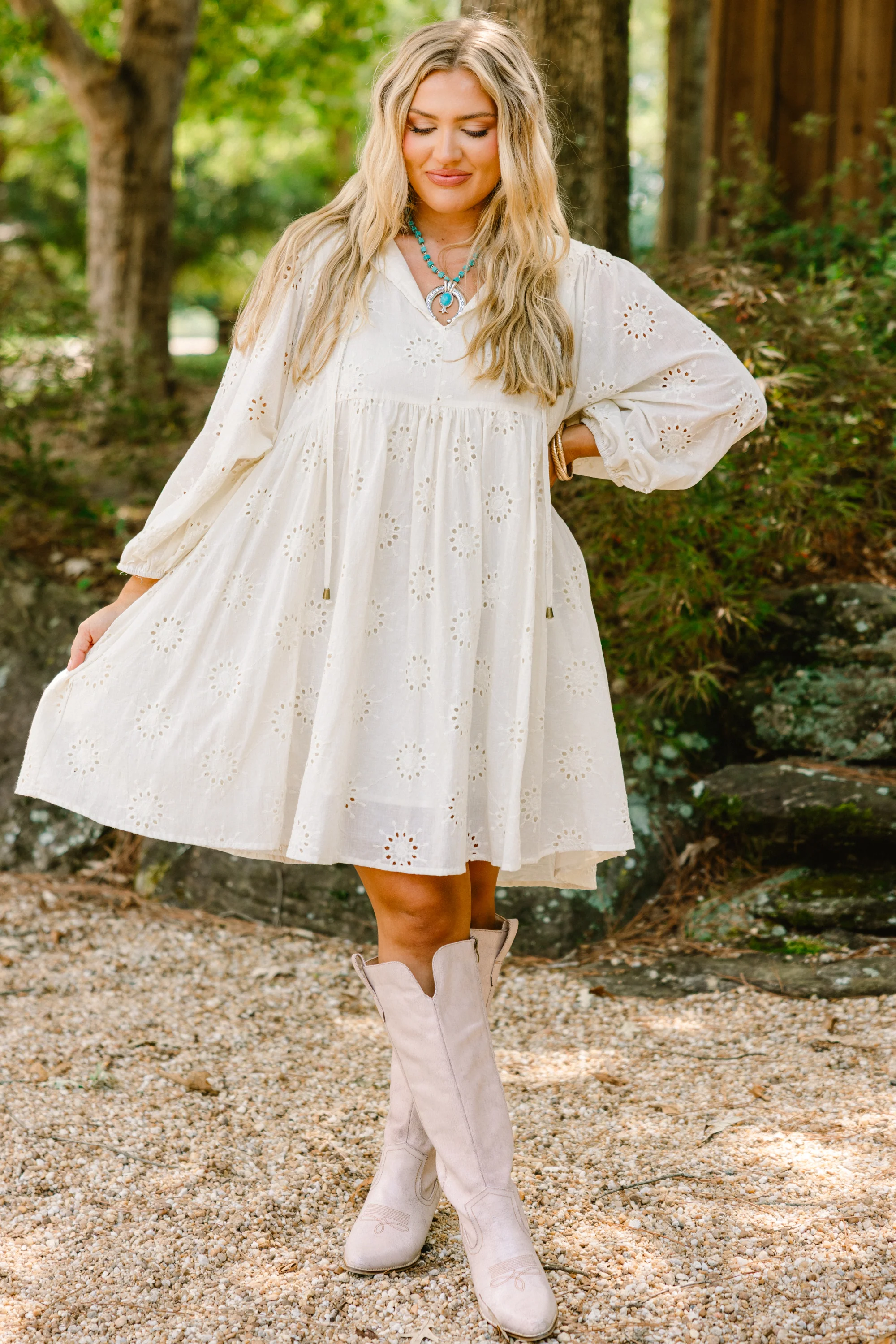 Honey Babe Dress, Cream - Image 3