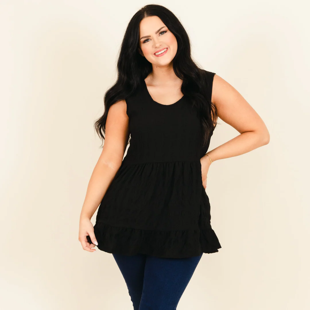 I Know You Now Babydoll Tank, Black - Image 6