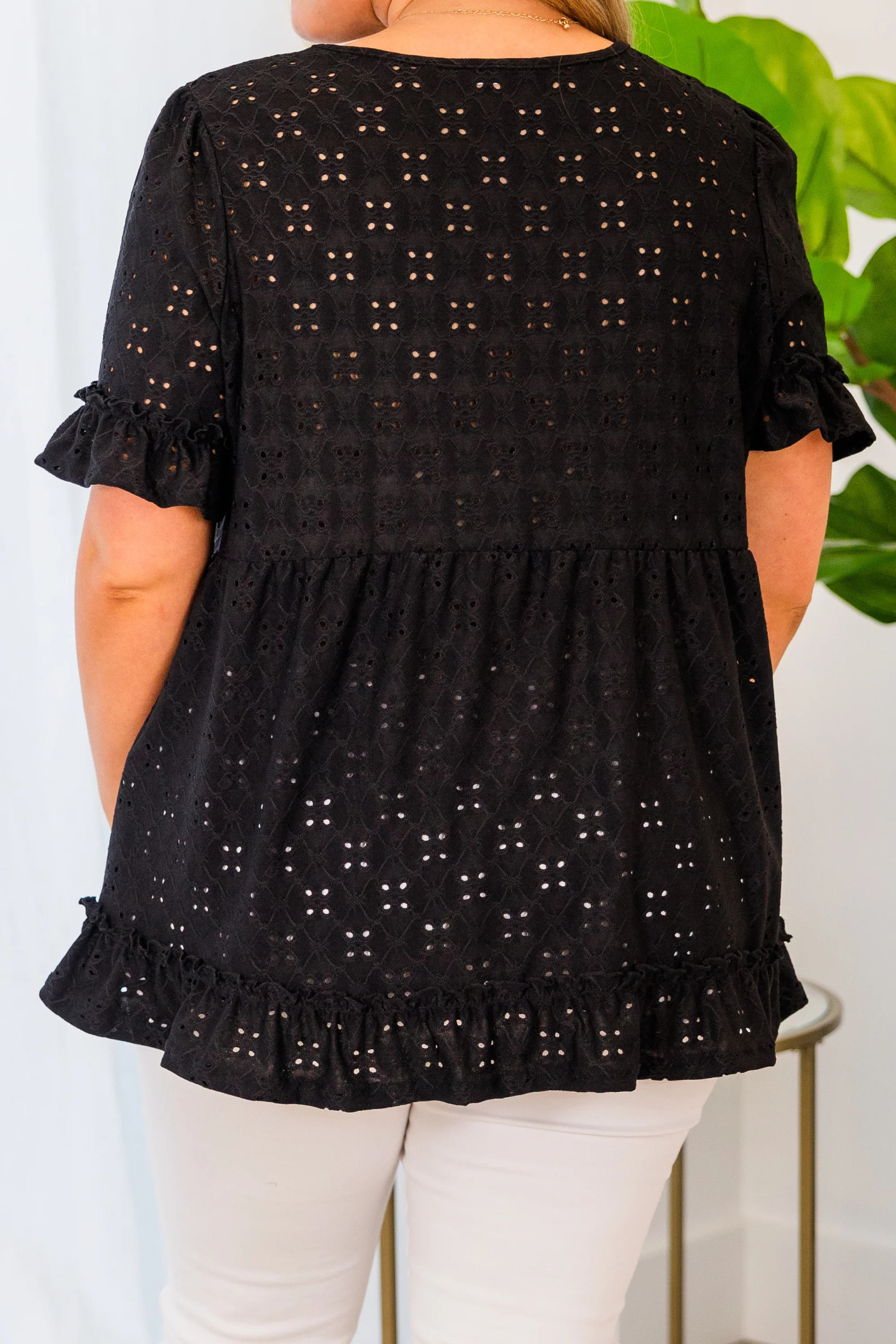 I Like You Best Top, Black - Image 6
