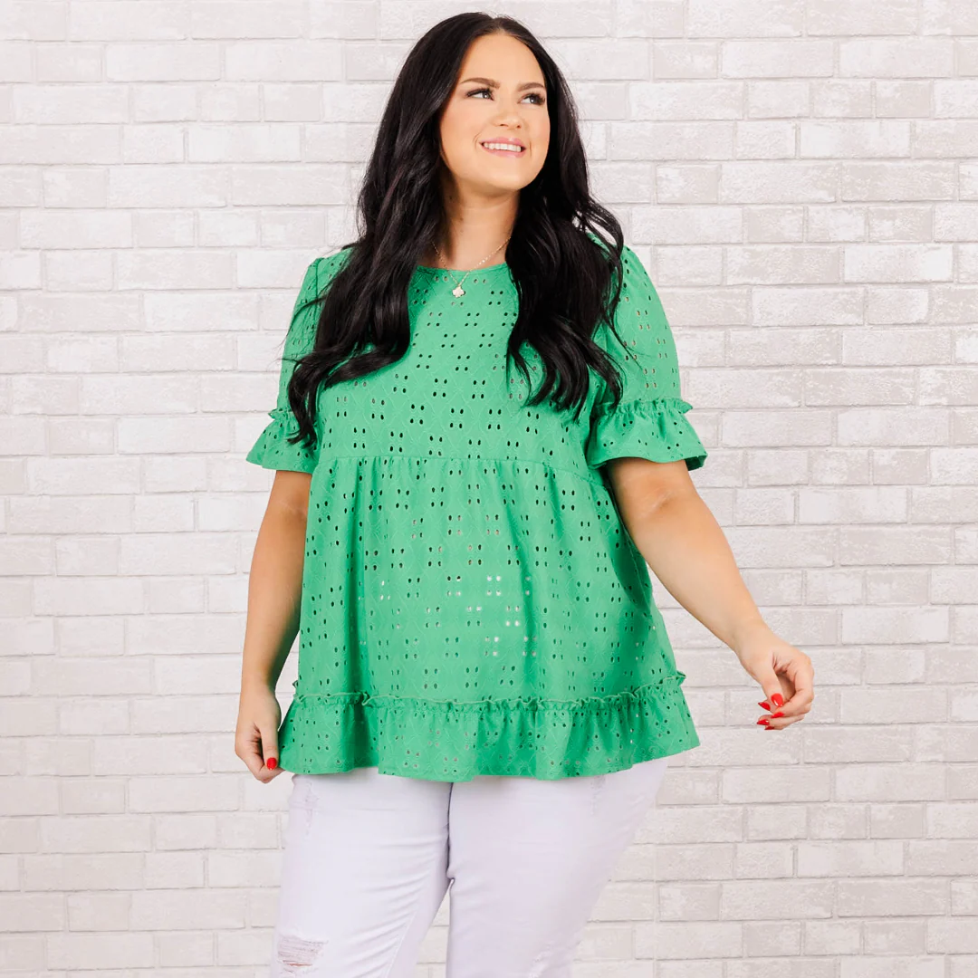 I Like You Best Top, Kelly Green - Image 6
