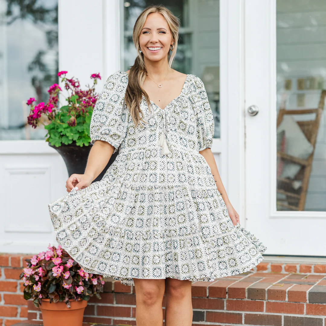 I Need You Now Dress, Sage Multi - Image 7