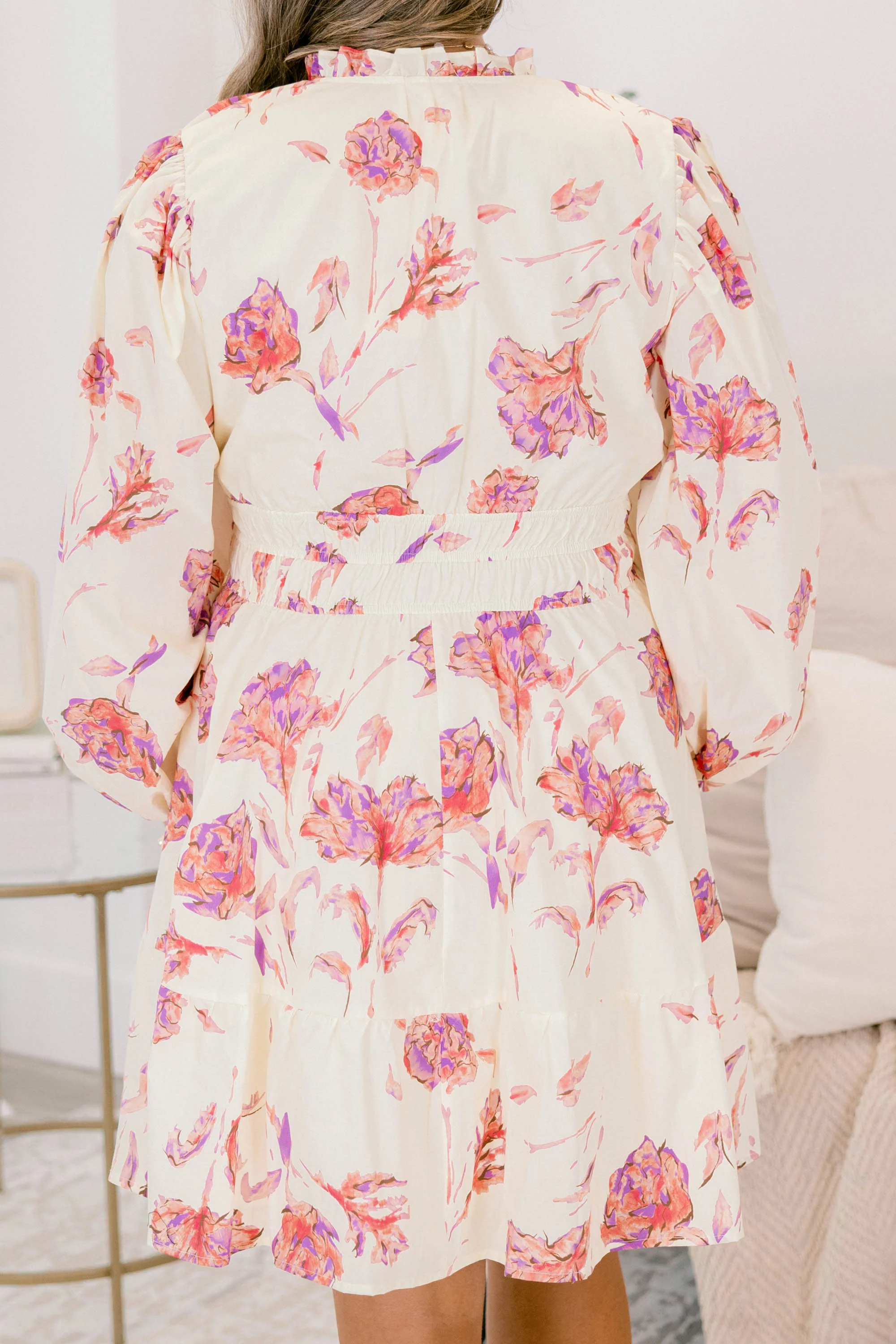 I Took My Chance Dress, Cream - Image 6