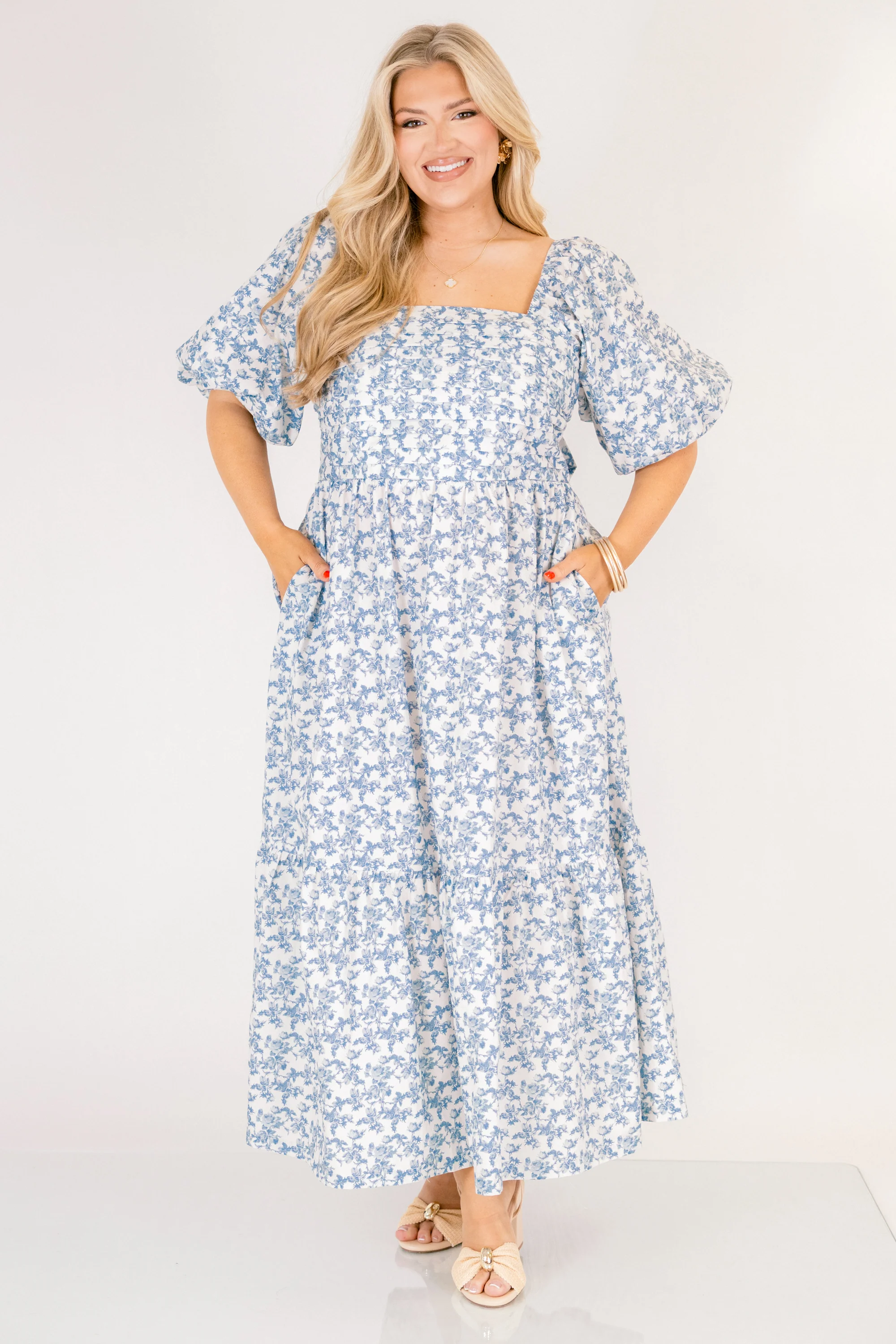 In The Quiet Shade Midi Dress, Blue - Image 2