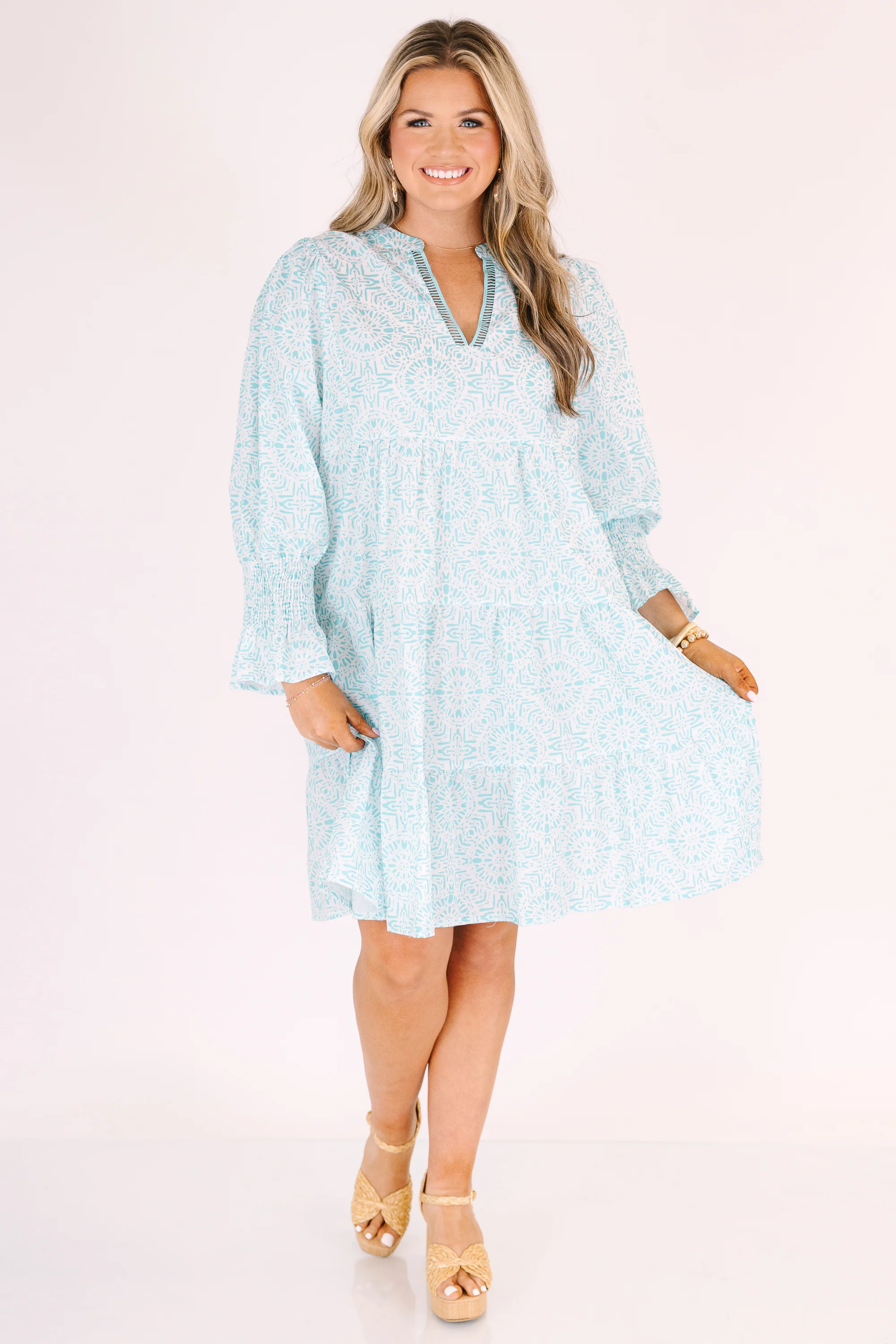 Just Being Me Dress, Teal - Image 3