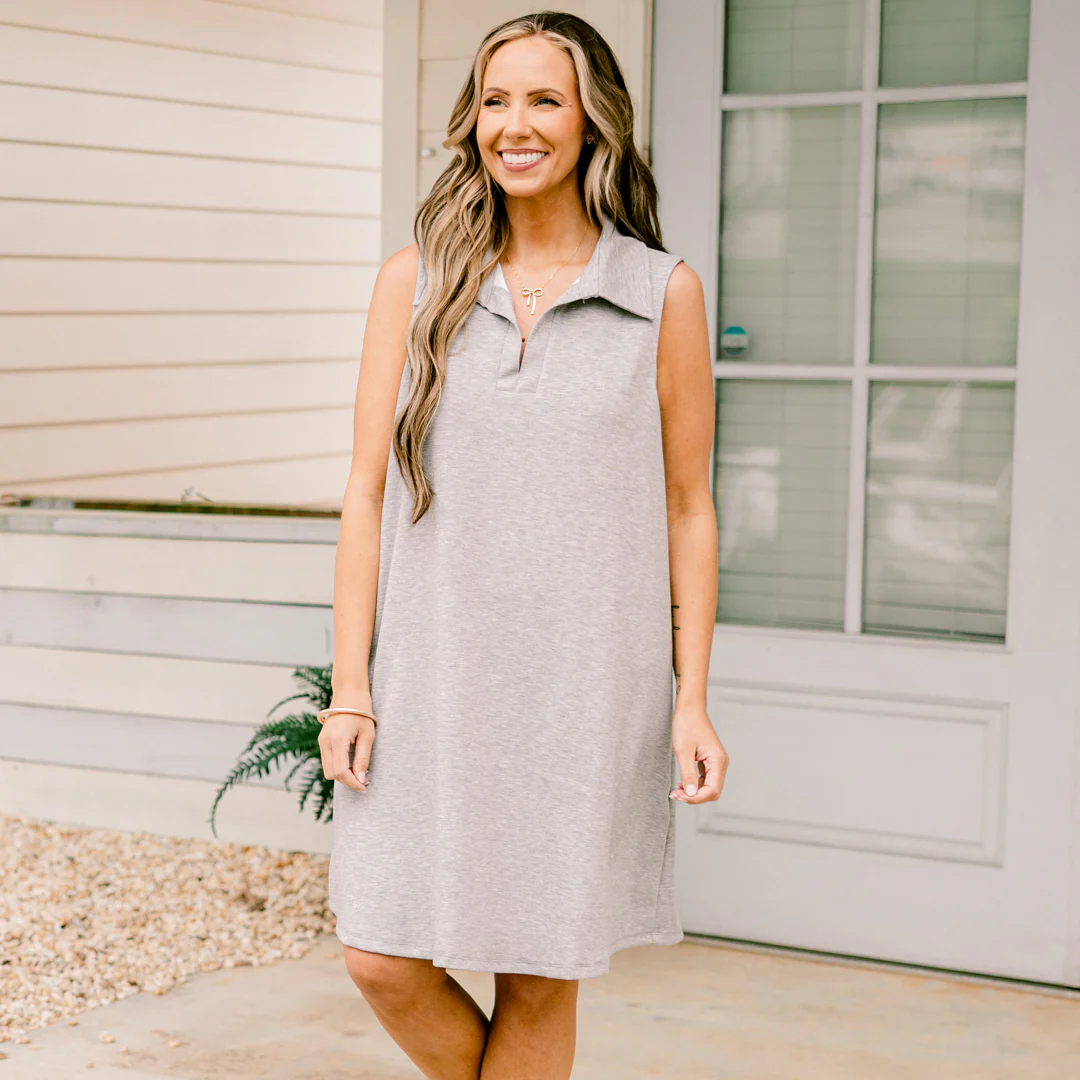 Just Go With It Dress, Heather Grey - Image 7