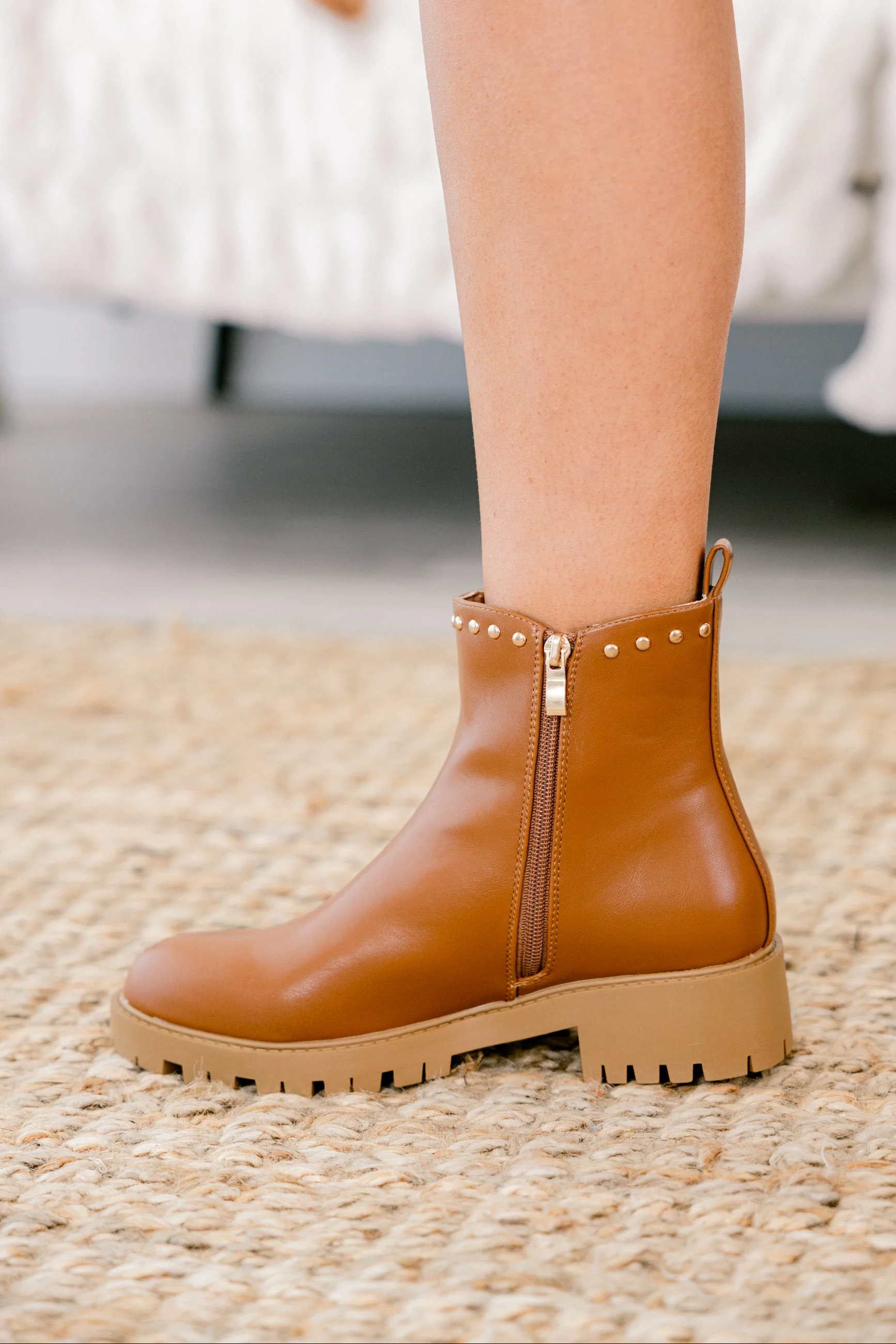 Just Like Us Booties, Camel - Image 3
