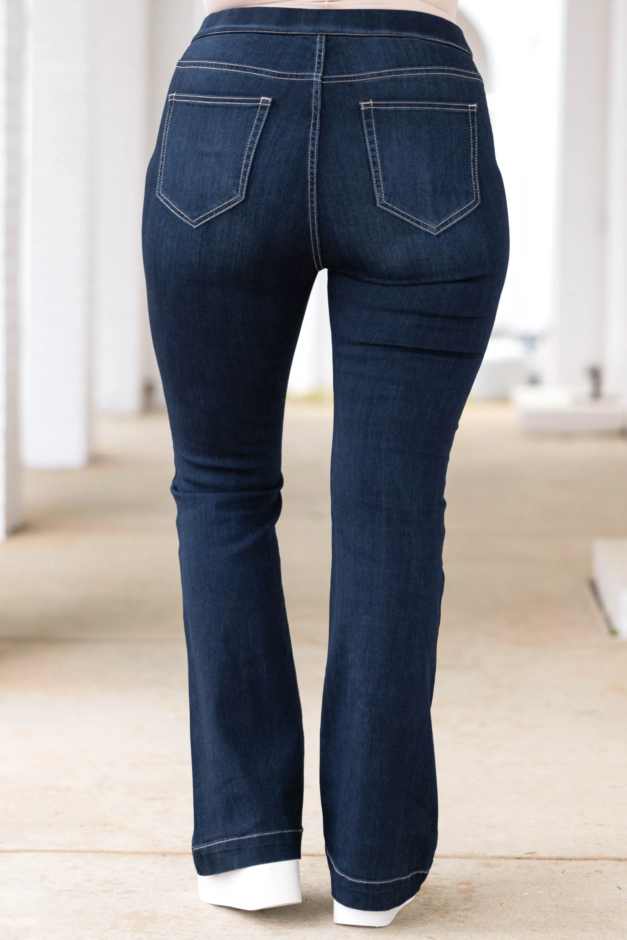 Keep Me Busy Jeggings, Dark Wash - Image 5