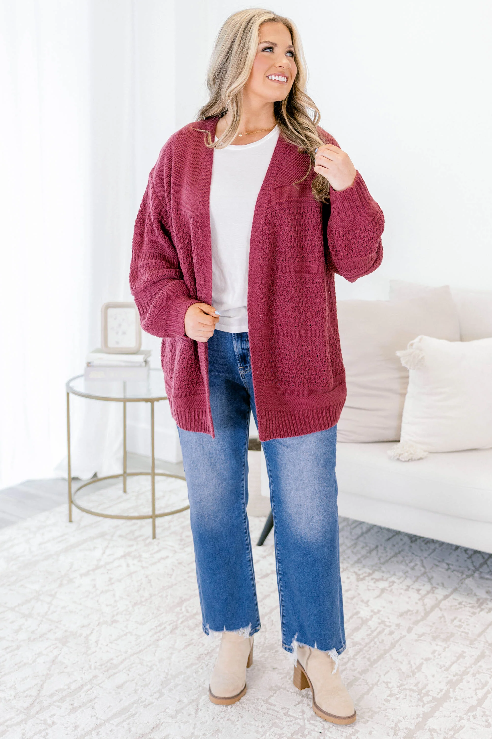Keepin' Cozy Cardigan, Pink - Image 3