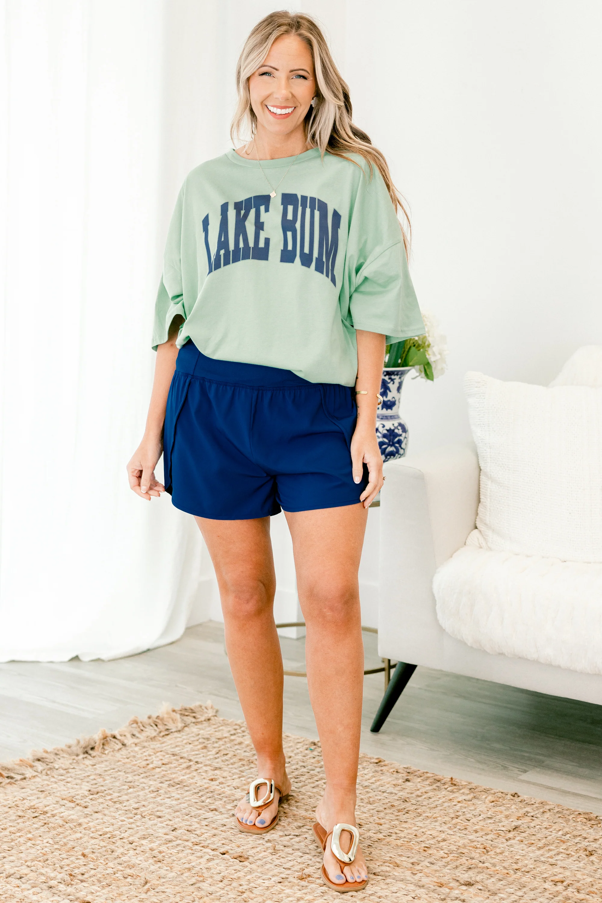 Lake Bummin' Boyfriend Tee, Light Green - Image 3