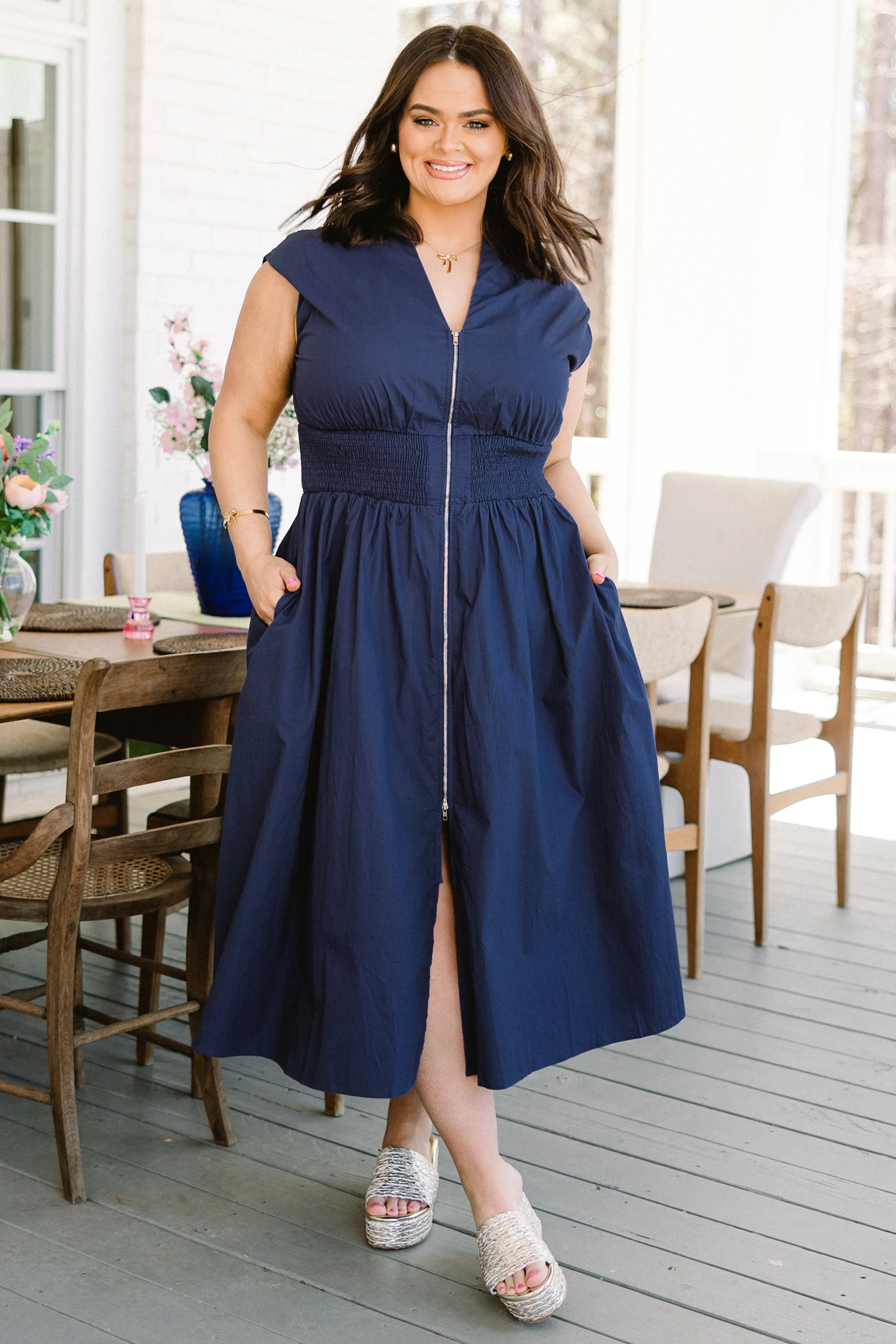 Late Night Skies Dress, Navy - Image 3