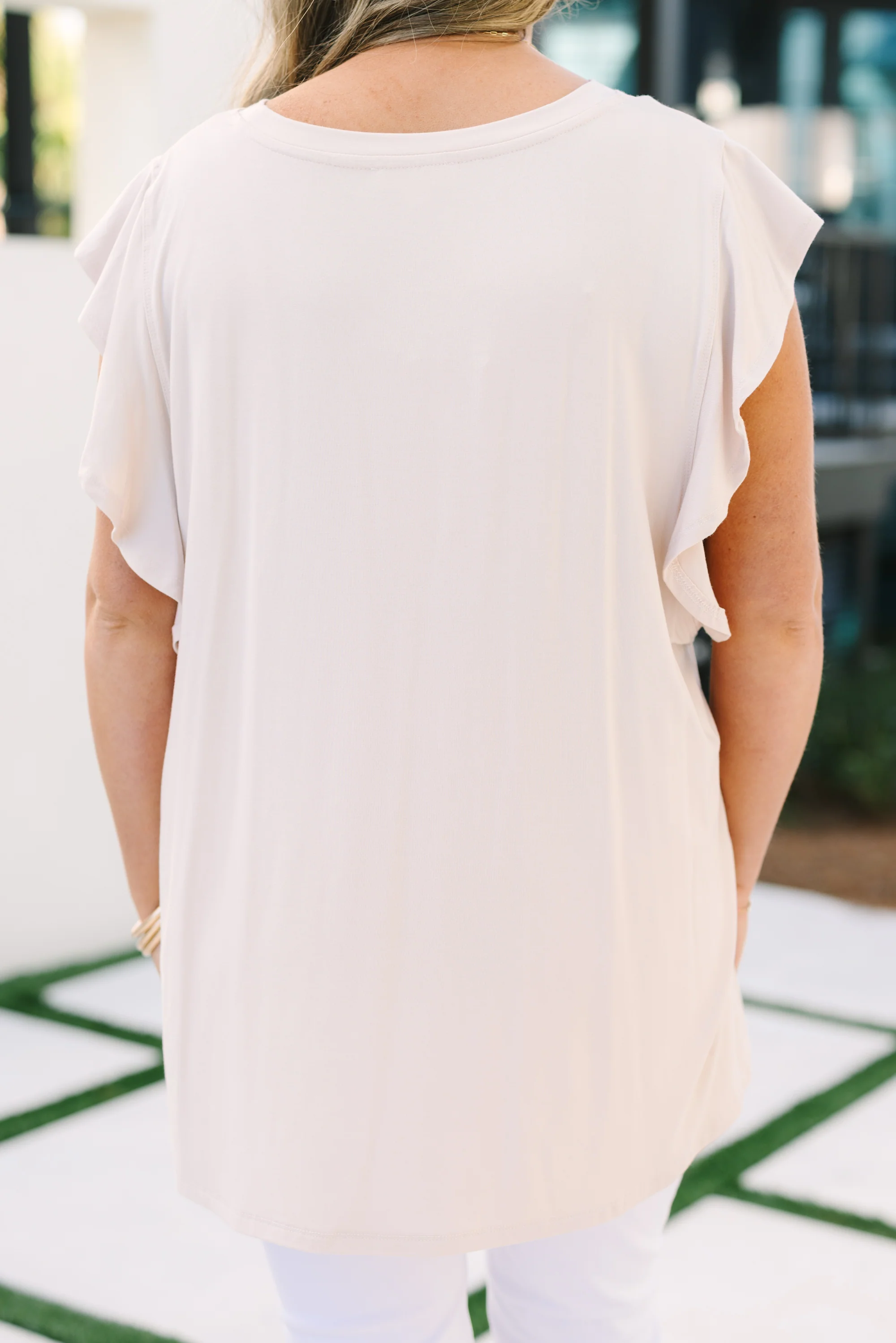 Leave Your Lover Top, Taupe - Image 6