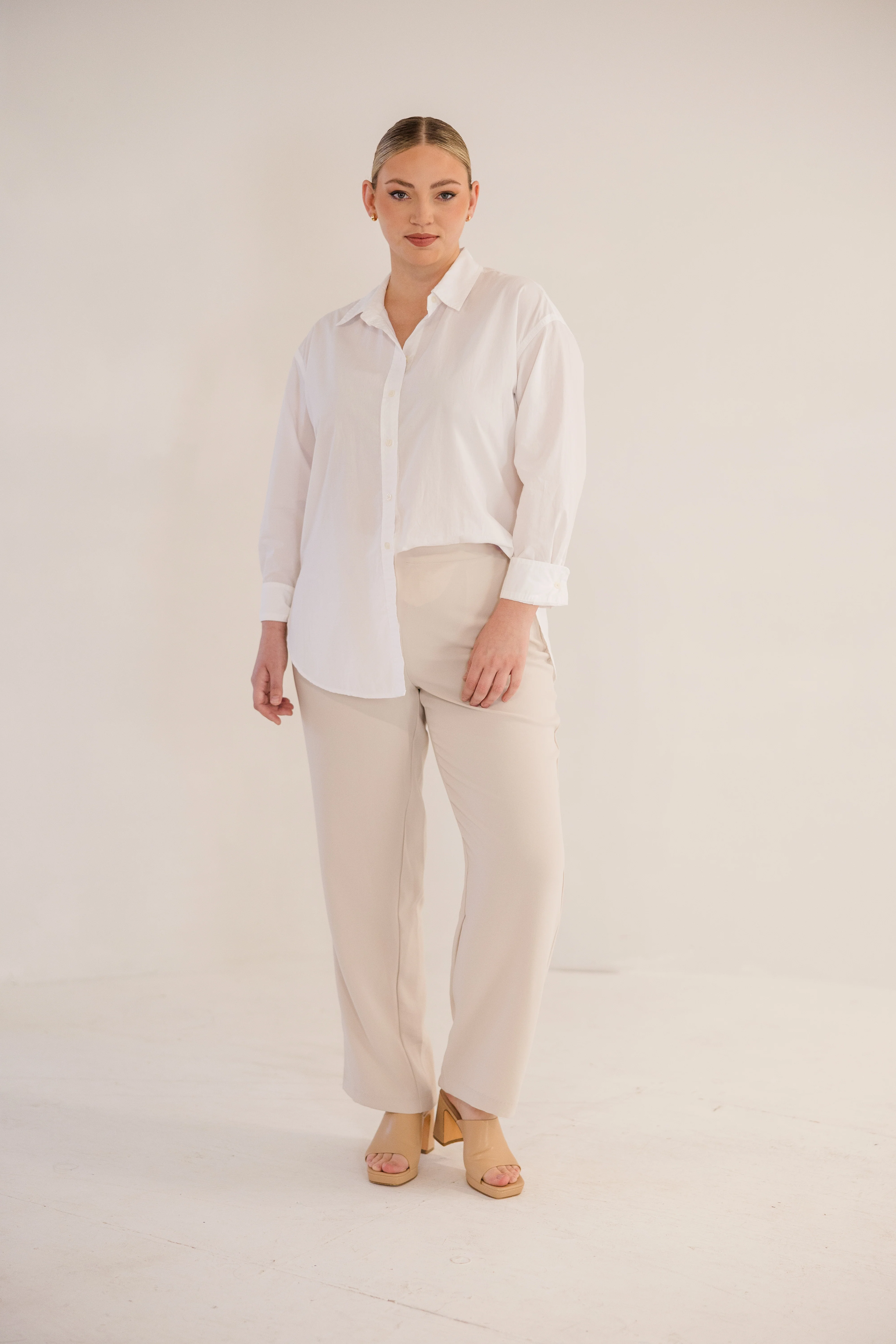 Lena Straight Leg Pant, Stone - Image 3